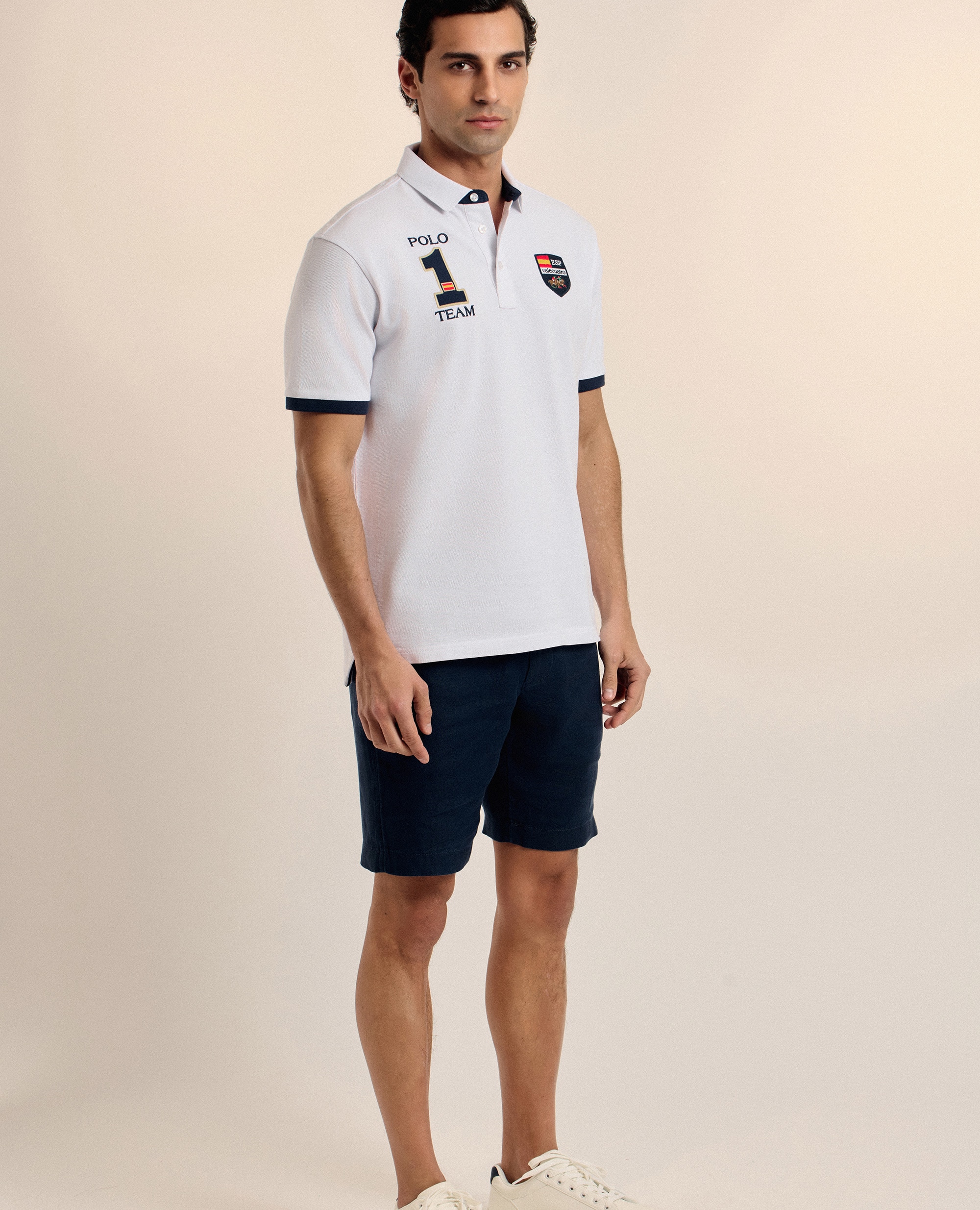 Polo de piqué de hombre corte classic manga corta - Valecuatro - Blanco Blanco-5