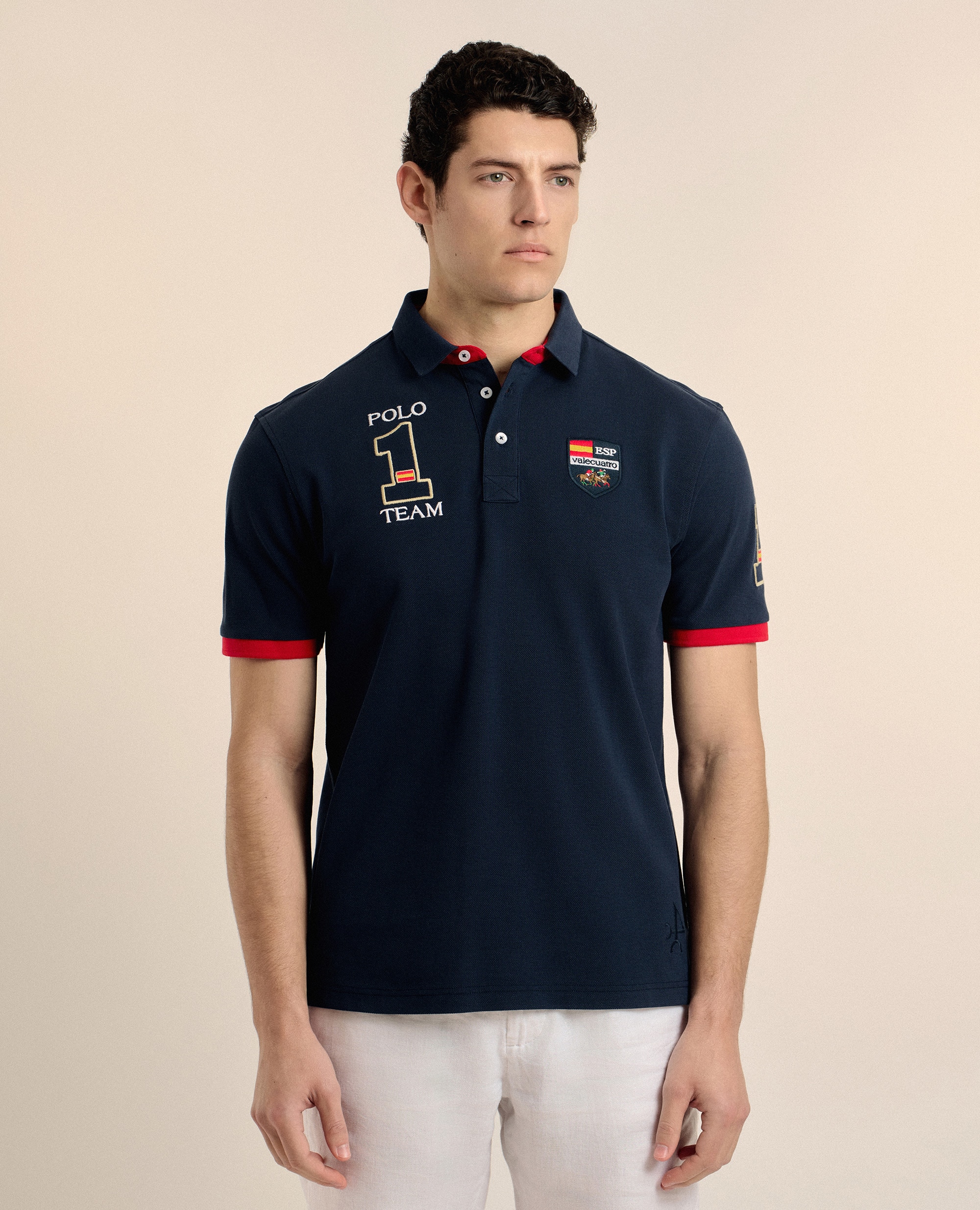 Polo de piqué de hombre corte classic manga corta - Valecuatro - Azul oscuro Azul oscuro-1