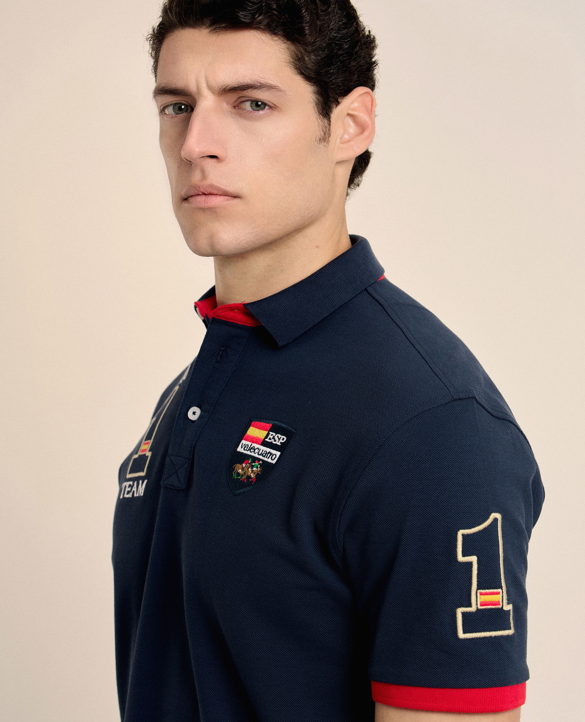Polo de piqué de hombre corte classic manga corta - Valecuatro - Azul oscuro Azul oscuro-3