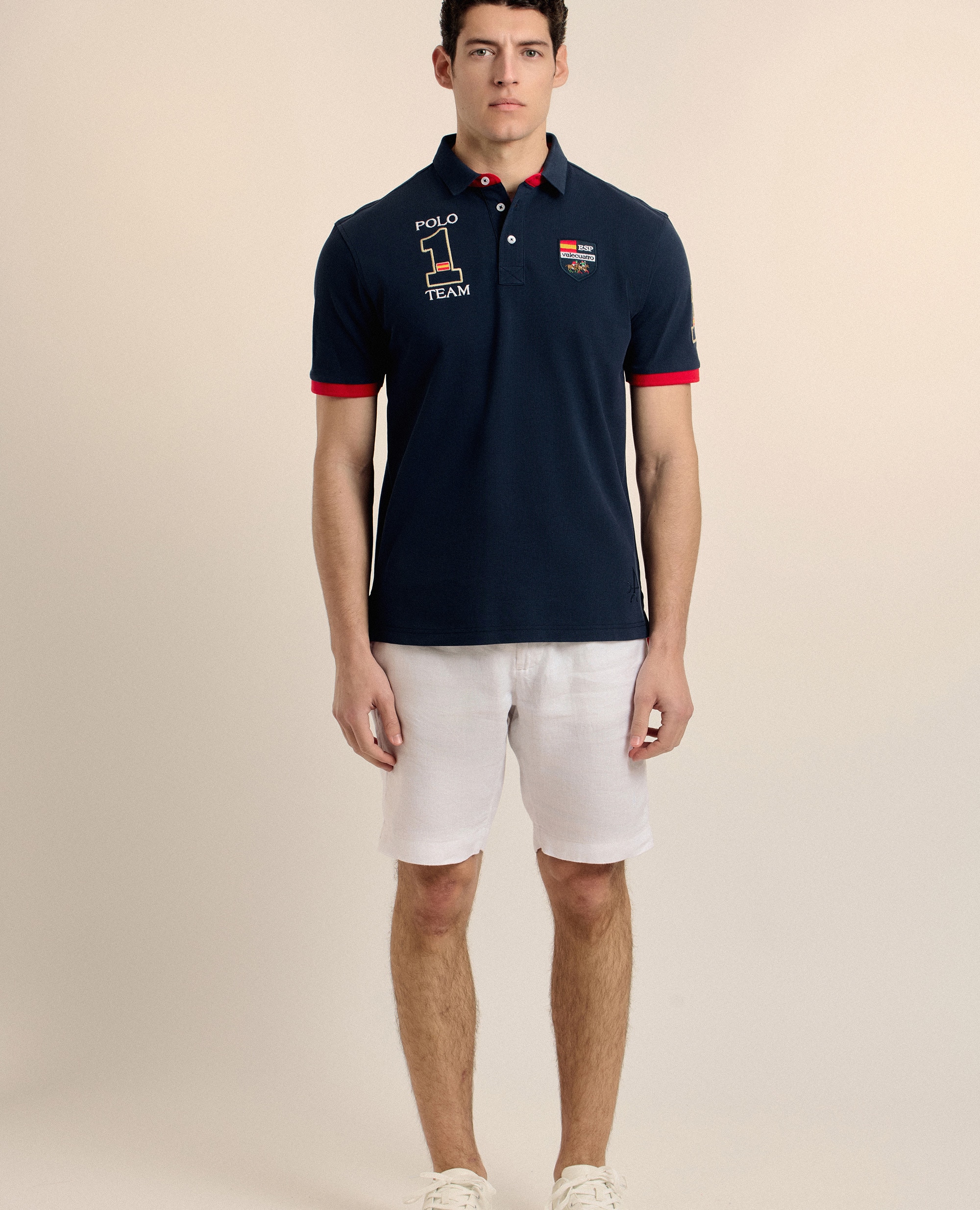 Polo de piqué de hombre corte classic manga corta - Valecuatro - Azul oscuro Azul oscuro-4