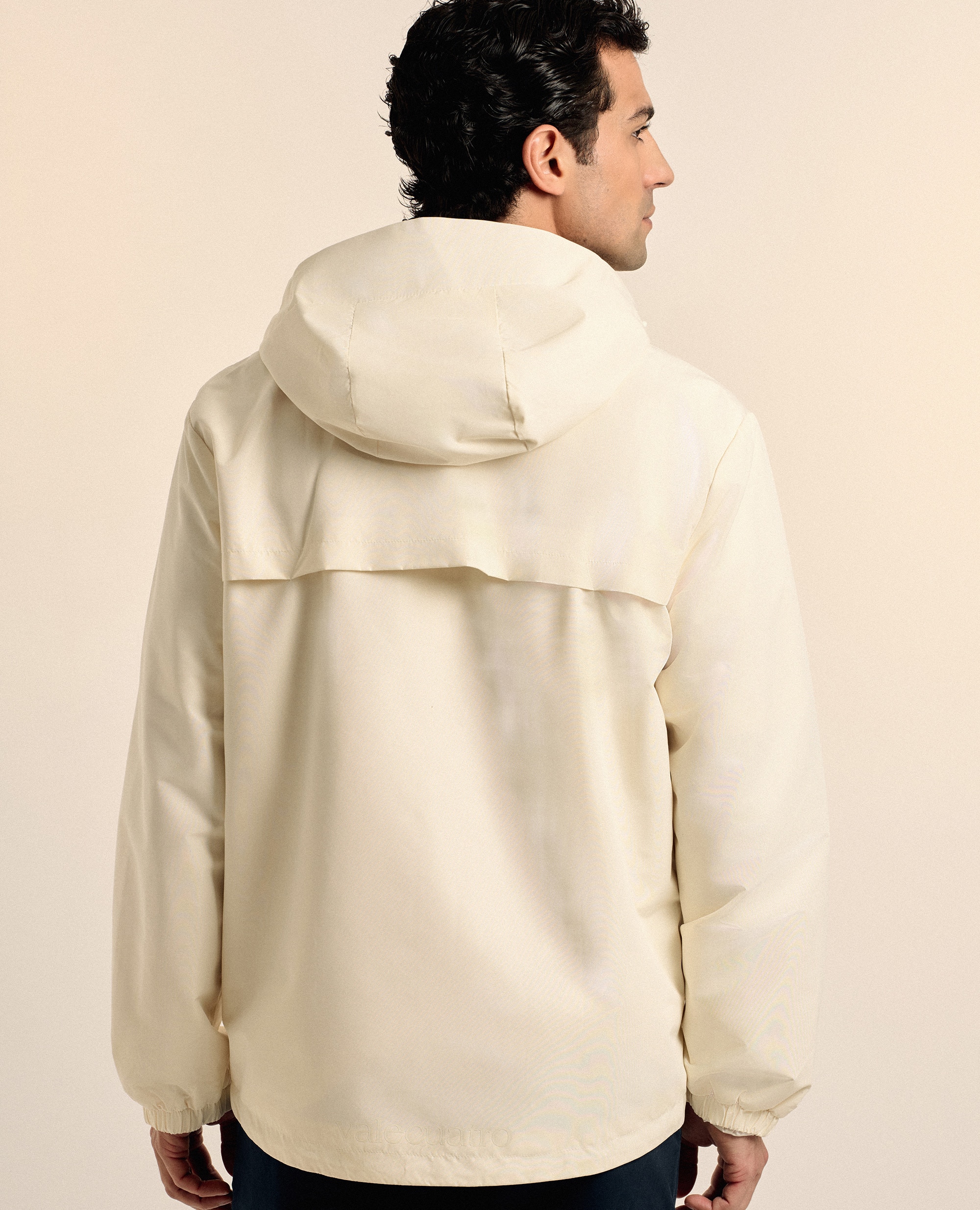 Chubasquero de hombre cortavientos con capucha - Valecuatro - Beige Beige-2