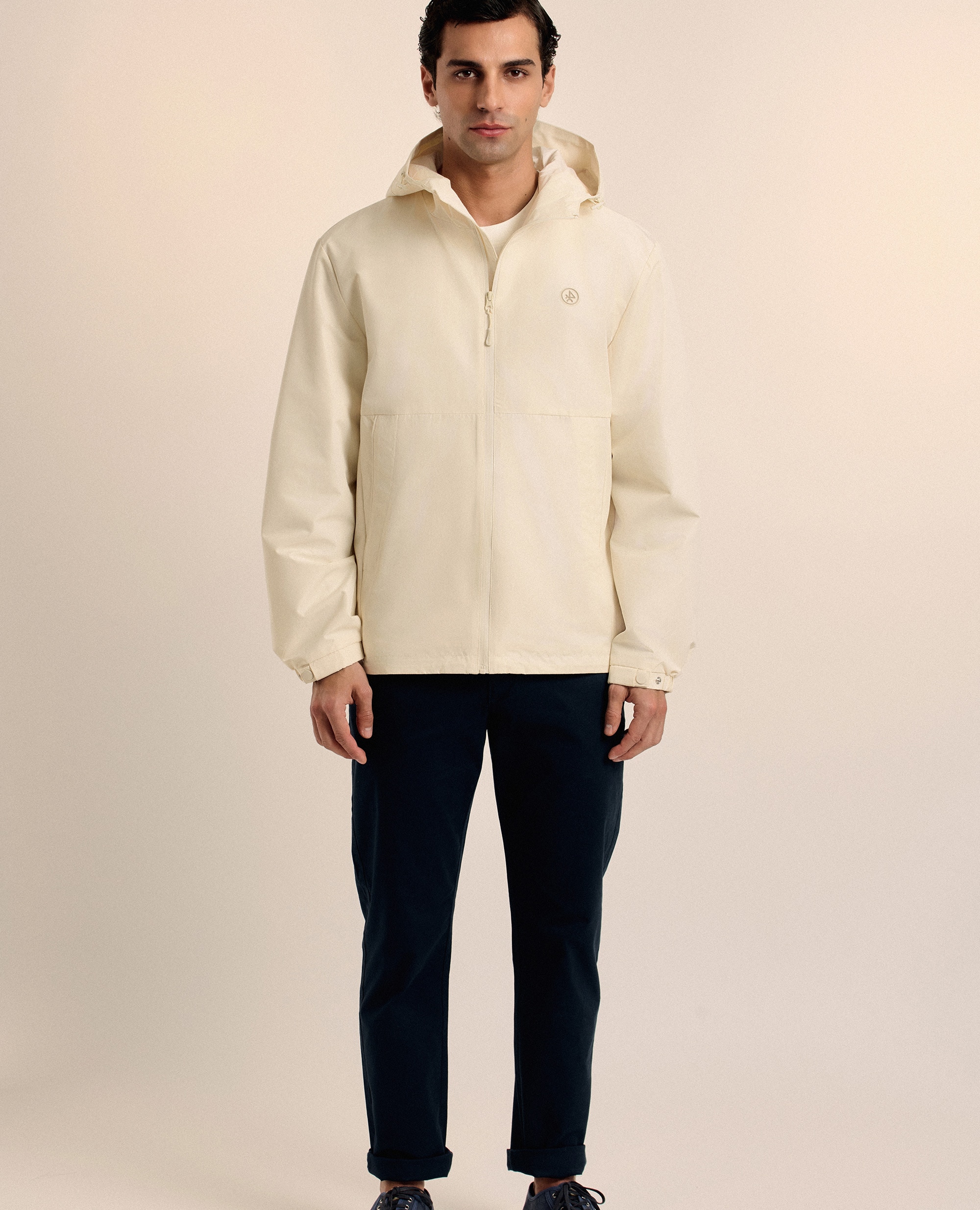 Chubasquero de hombre cortavientos con capucha - Valecuatro - Beige Beige-4