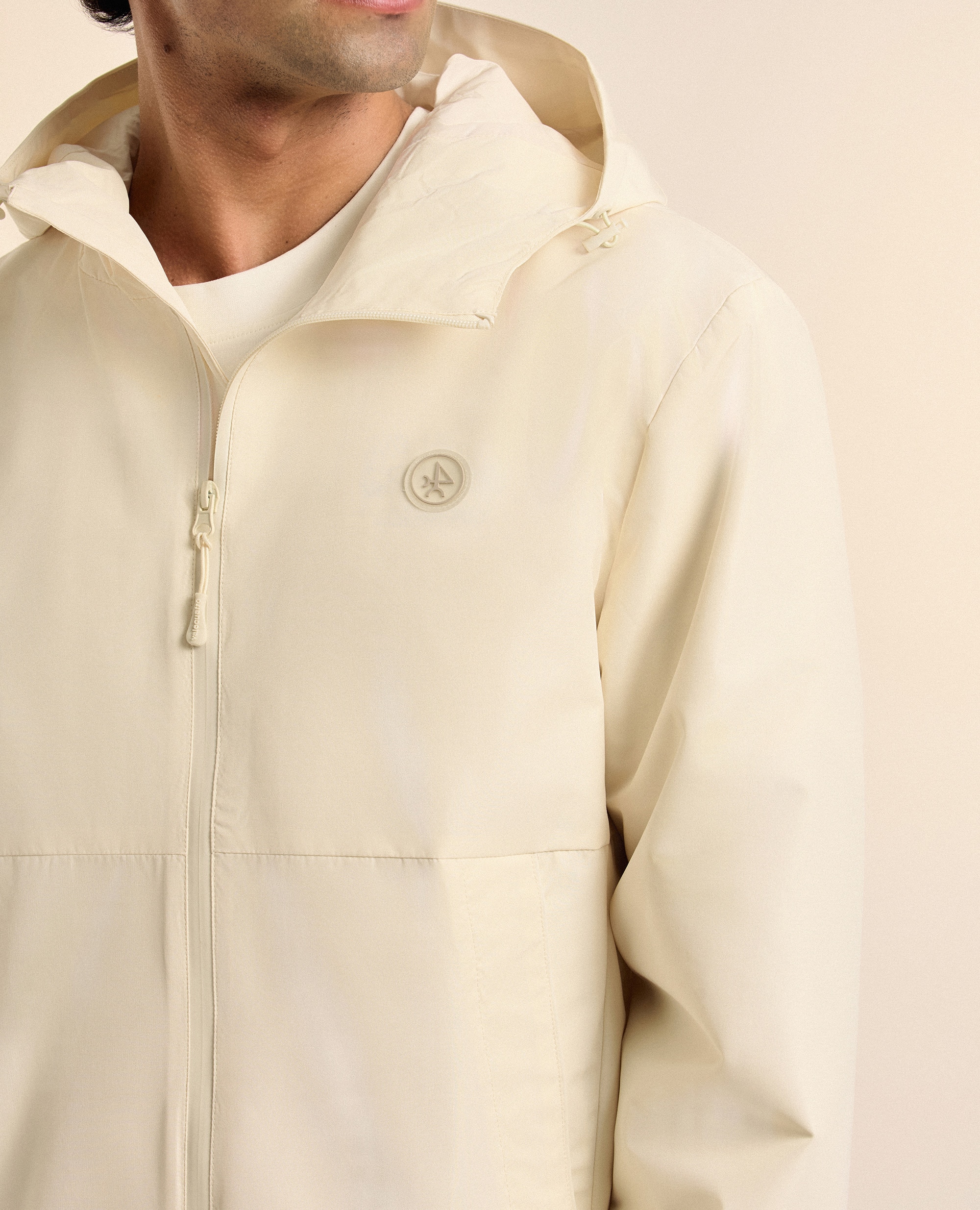 Chubasquero de hombre cortavientos con capucha - Valecuatro - Beige Beige-6