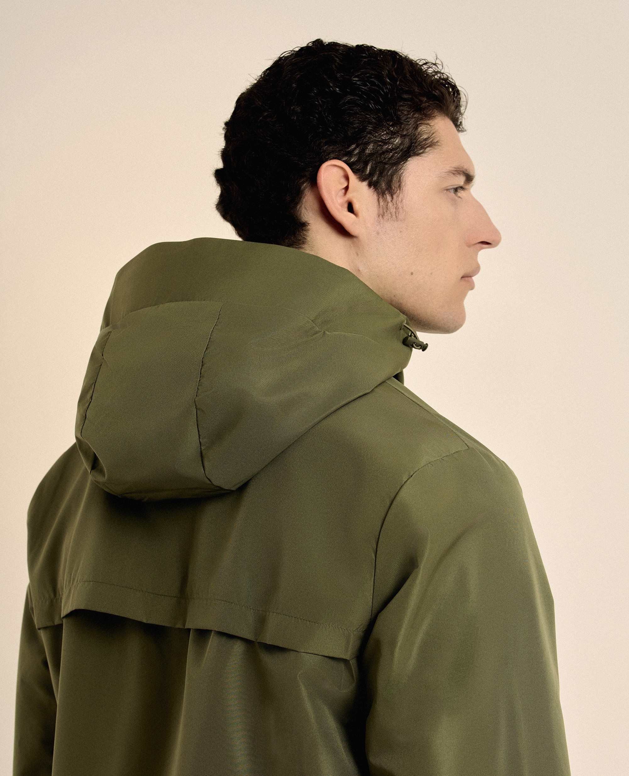 Chubasquero de hombre cortavientos con capucha - Valecuatro - Verde Oliva Verde Oliva-6