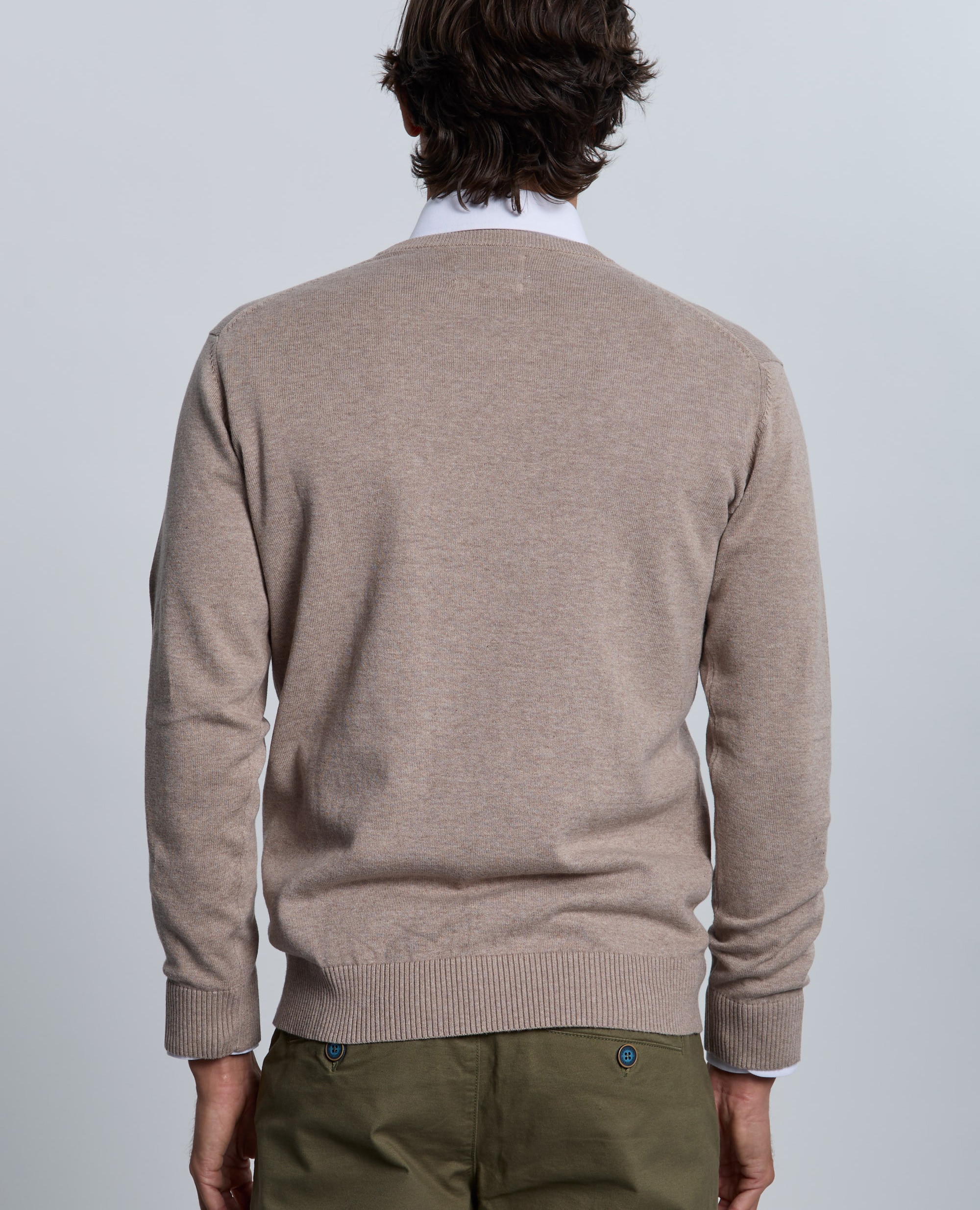 Jersey de hombre con cuello de pico - Valecuatro - Beige Beige-2