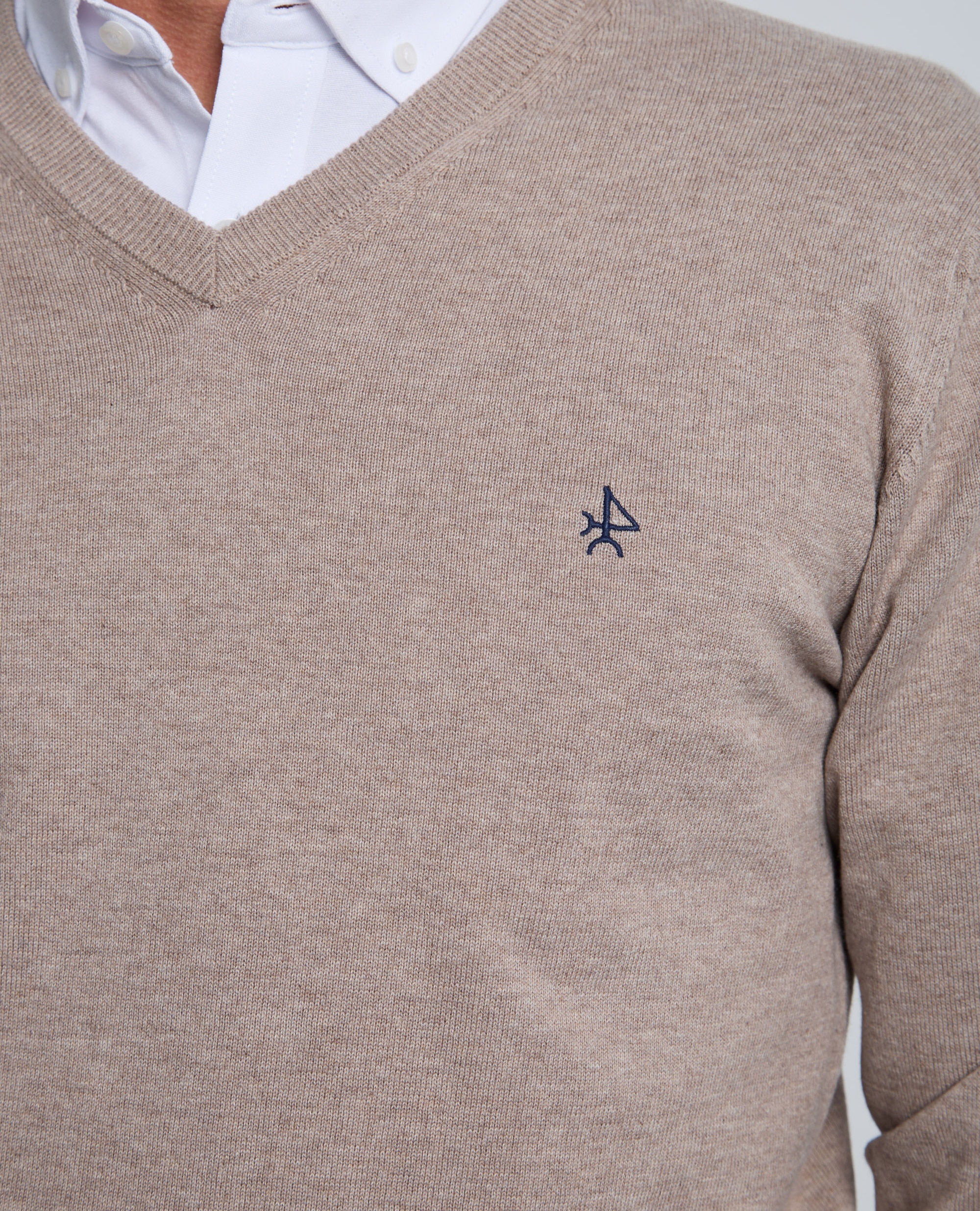 Jersey de hombre con cuello de pico - Valecuatro - Beige Beige-5