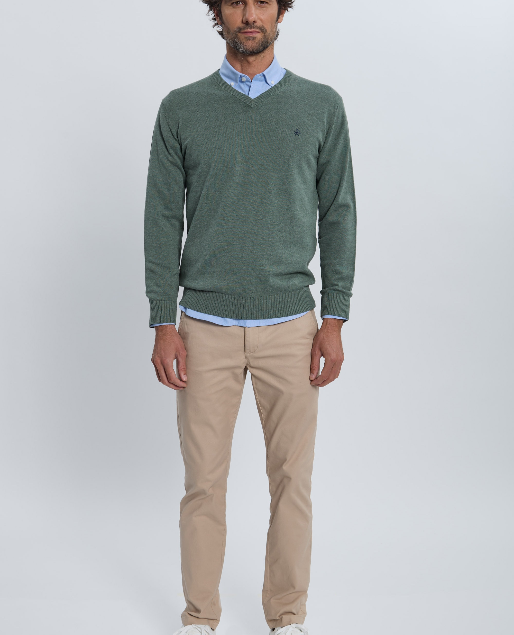 Jersey de hombre con cuello de pico - Valecuatro - Verde oscuro Verde oscuro-4