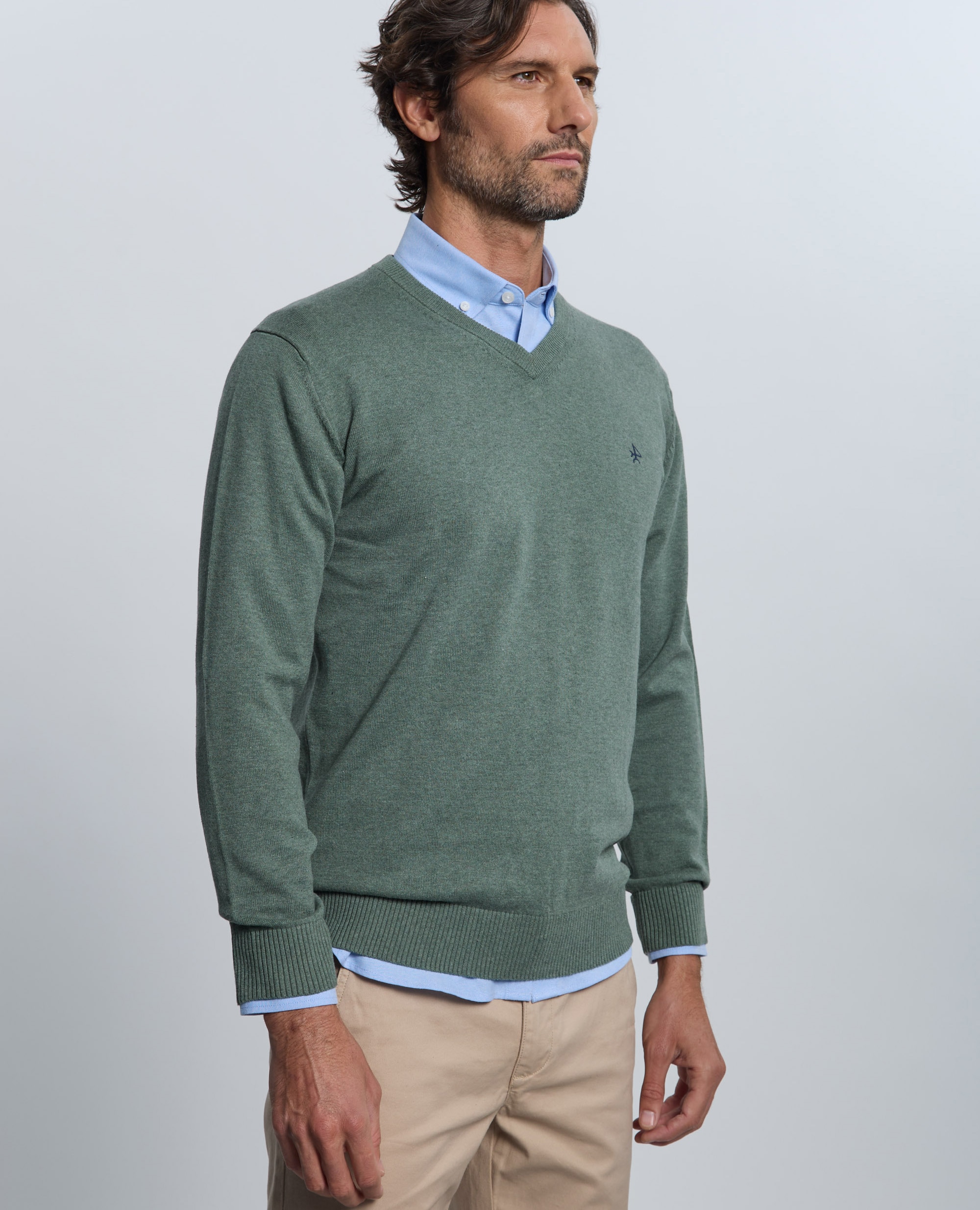 Jersey de hombre con cuello de pico - Valecuatro - Verde oscuro Verde oscuro-5