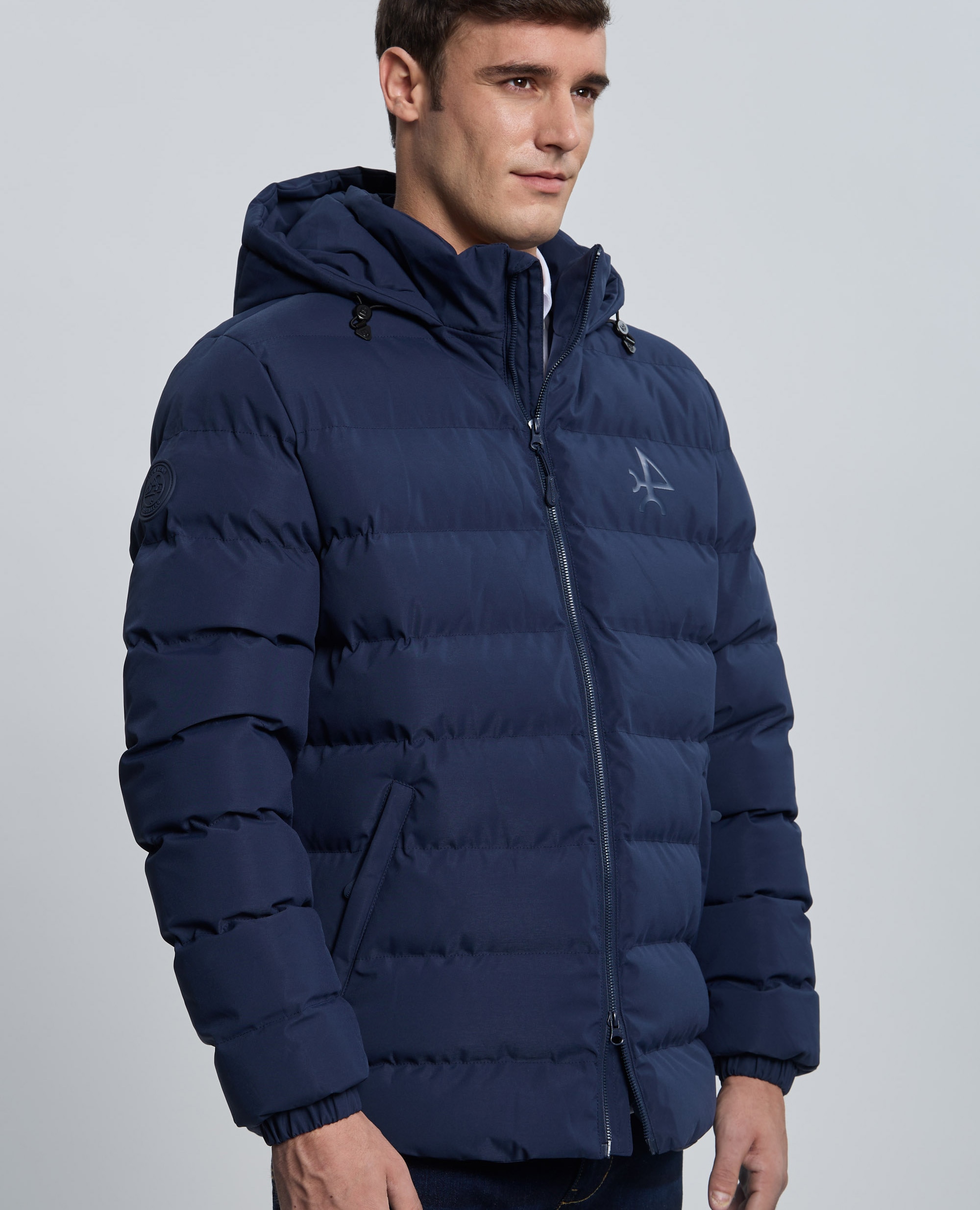 Plumífero de hombre acolchado con capucha - Valecuatro - Azul marino Azul marino-4
