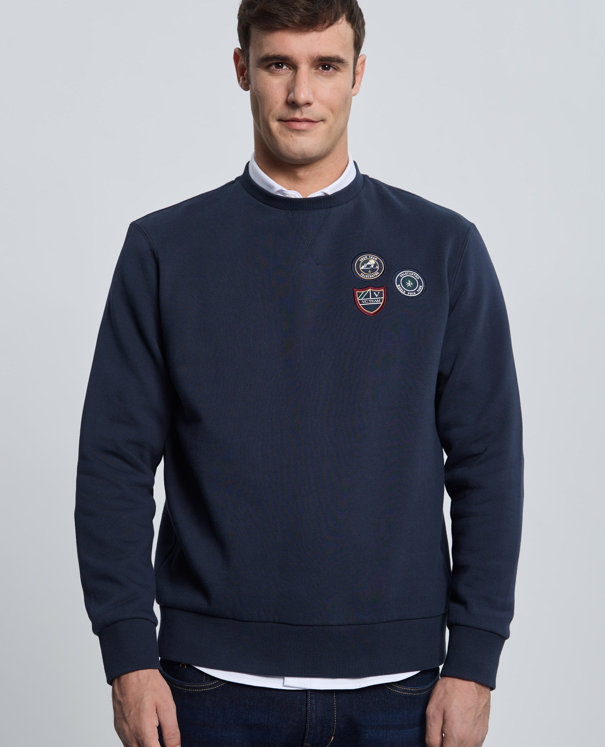 Sudadera de hombre con cuello redondo - Valecuatro - Azul marino Azul marino-1