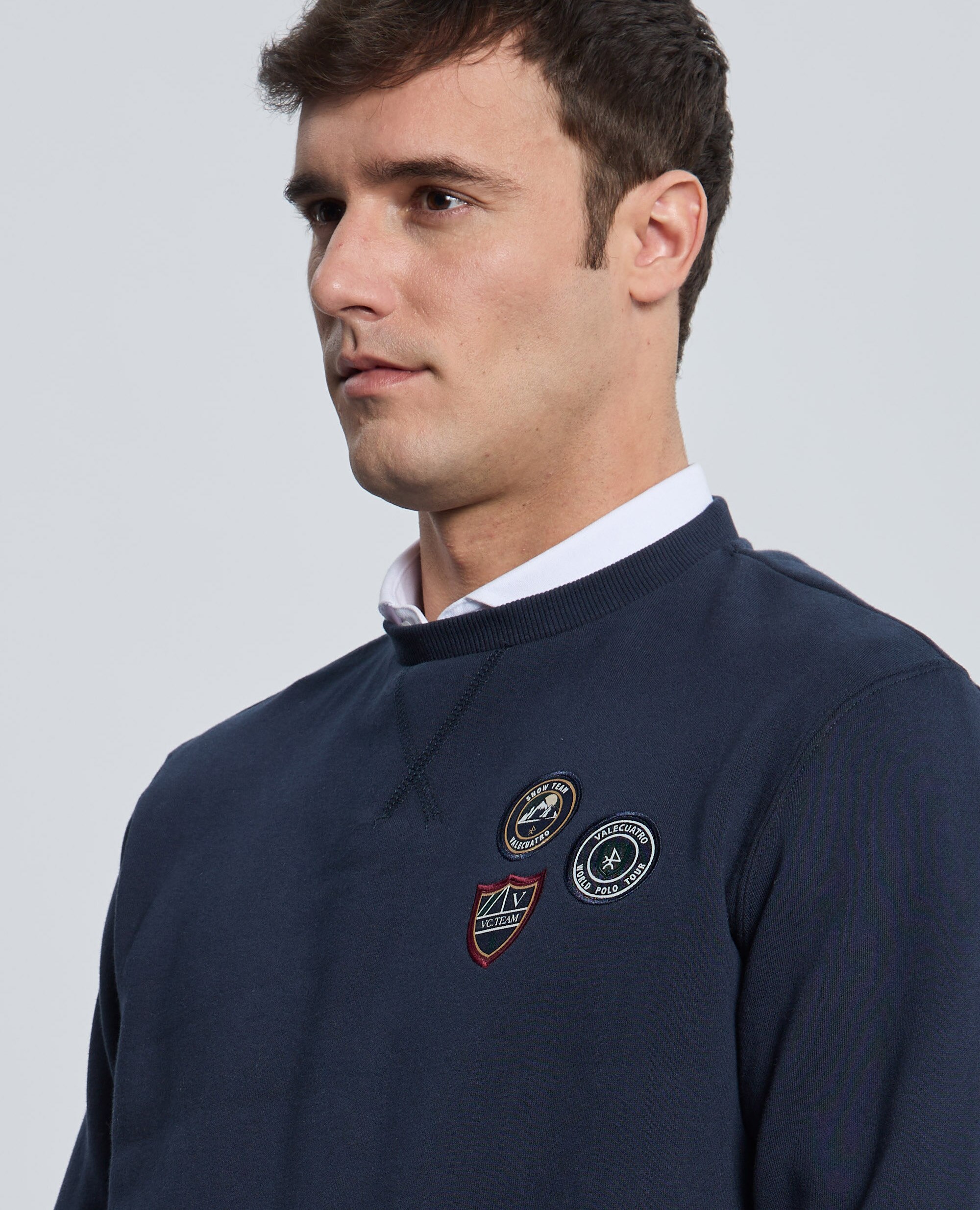 Sudadera de hombre con cuello redondo - Valecuatro - Azul marino Azul marino-3