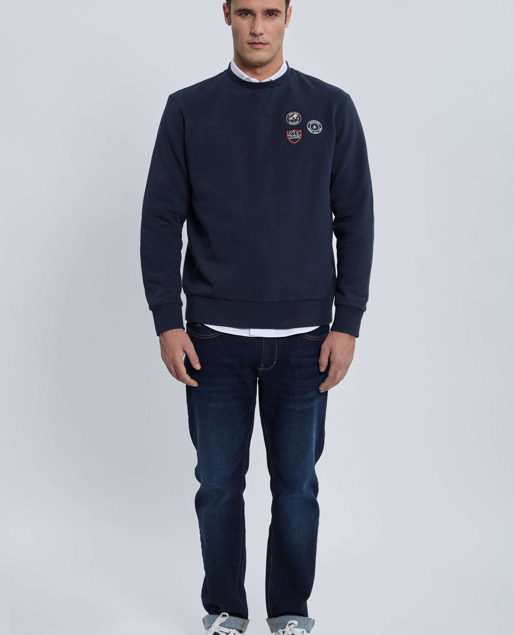 Sudadera de hombre con cuello redondo - Valecuatro - Azul marino Azul marino-4