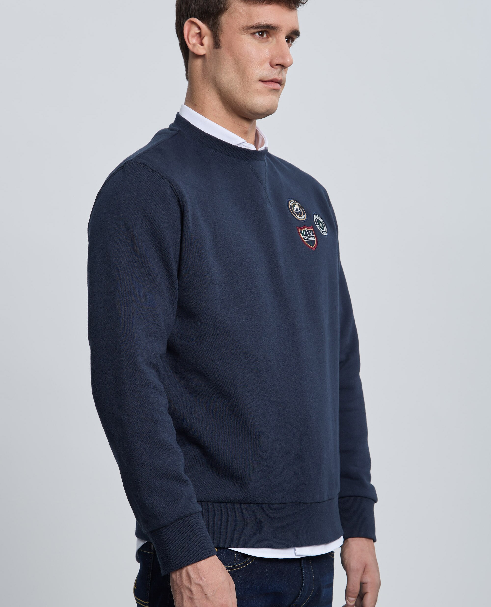 Sudadera de hombre con cuello redondo - Valecuatro - Azul marino Azul marino-5