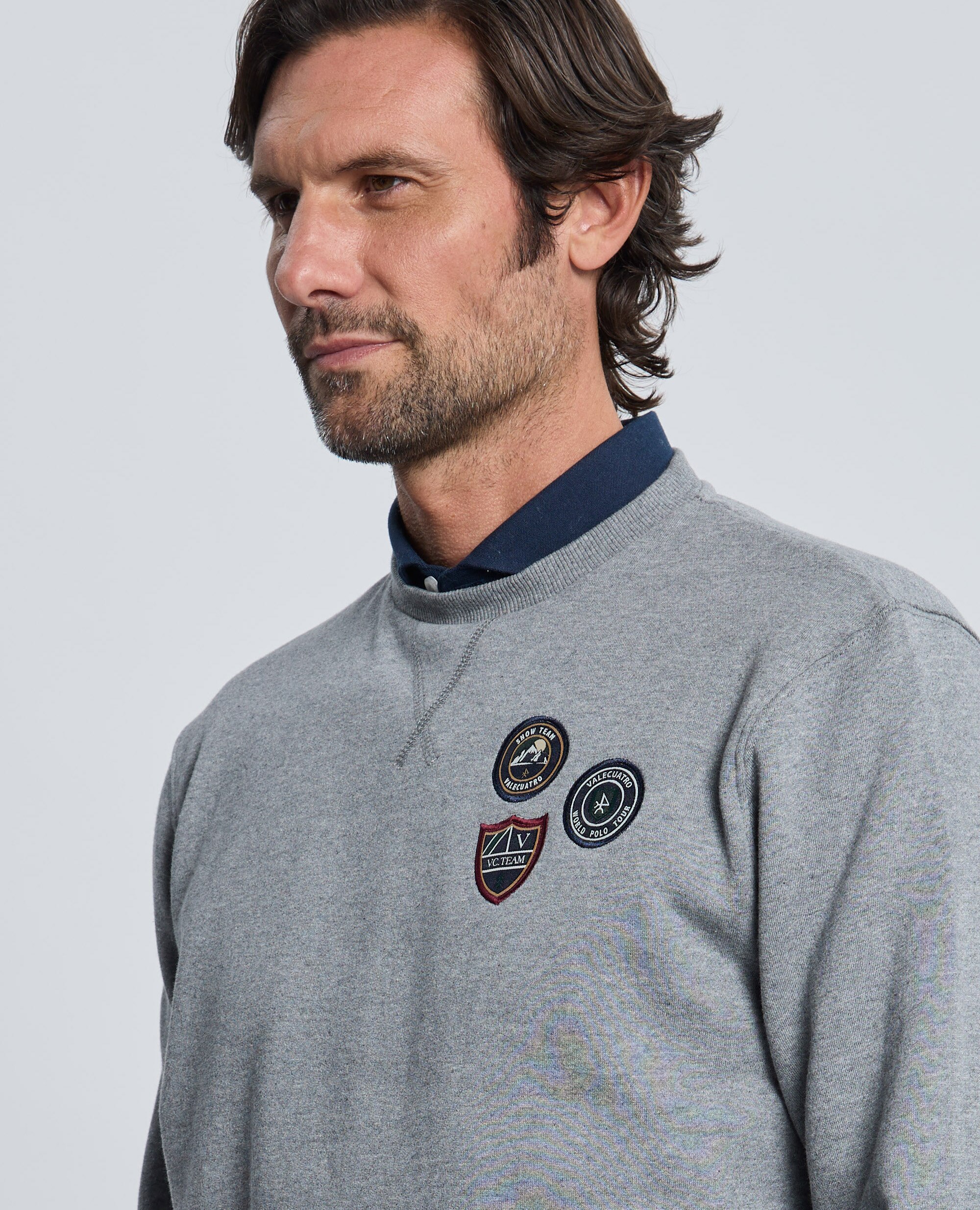 Sudadera de hombre con cuello redondo - Valecuatro - Gris Gris-3