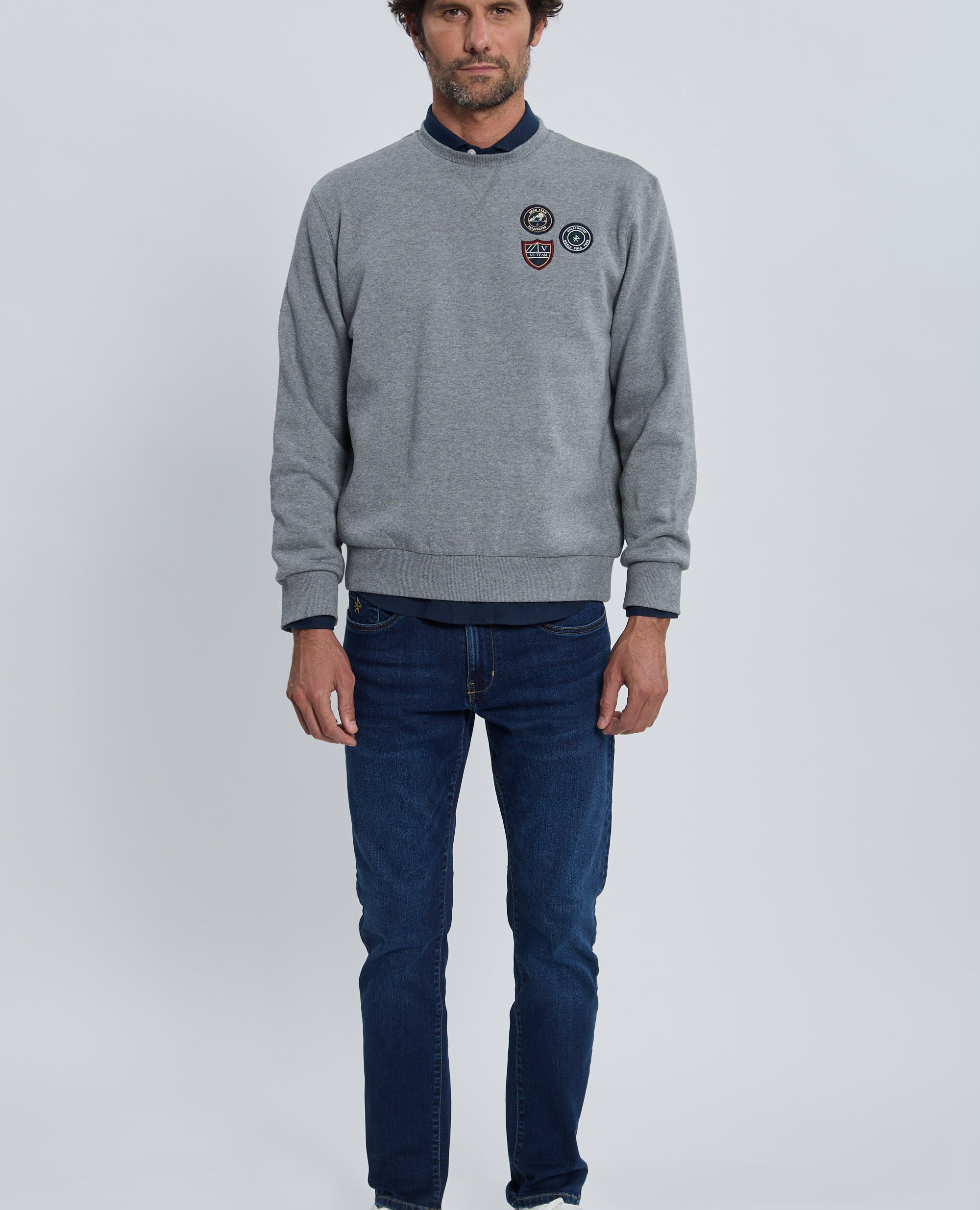 Sudadera de hombre con cuello redondo - Valecuatro - Gris Gris-4