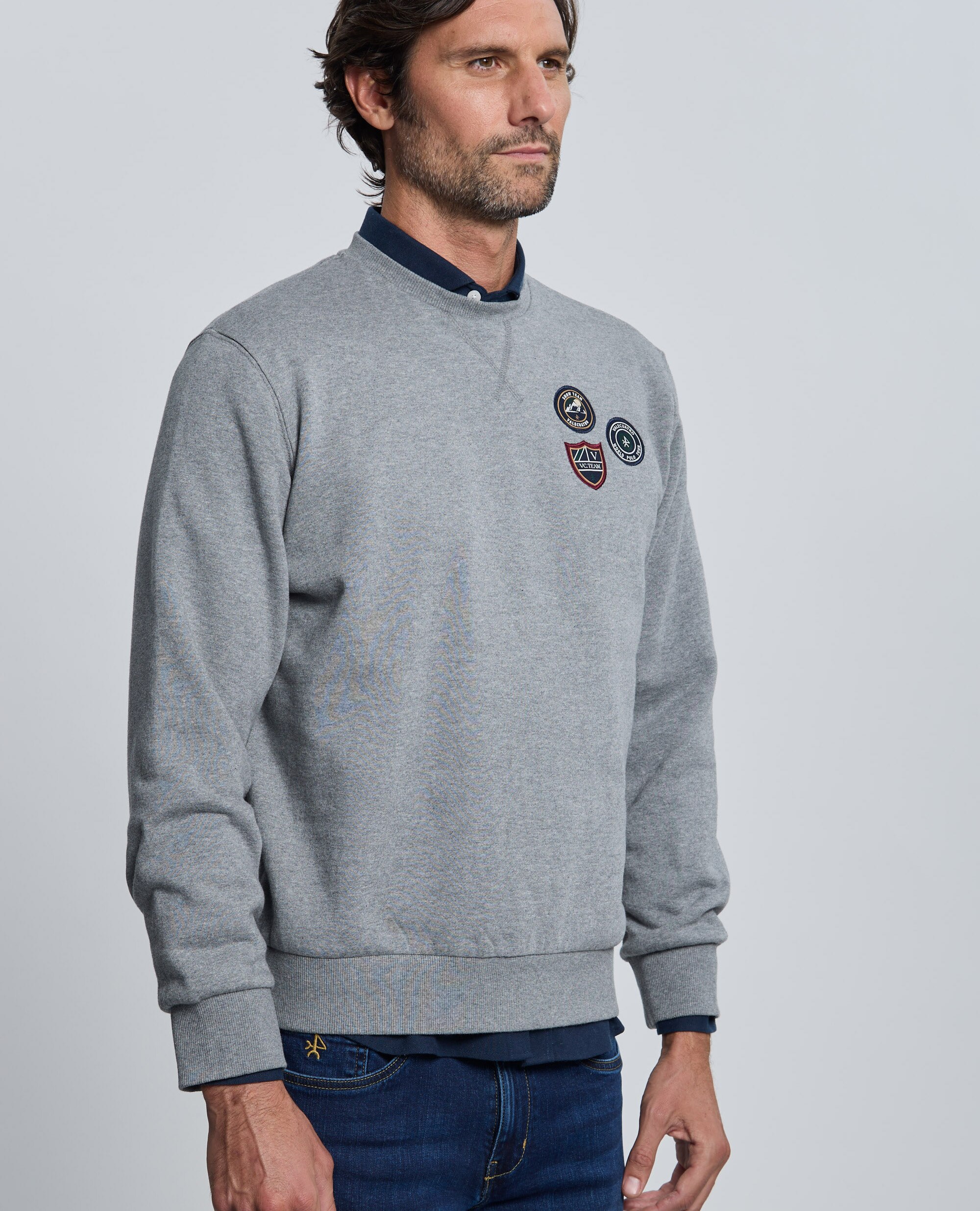 Sudadera de hombre con cuello redondo - Valecuatro - Gris Gris-5