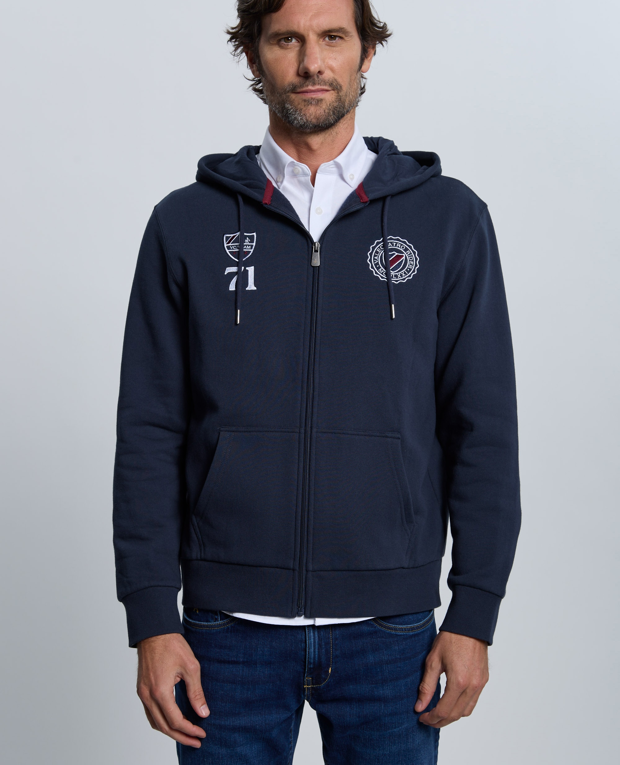 Imagen 0 de Sudadera de hombre de cierre con cremallera con capucha Azul marino