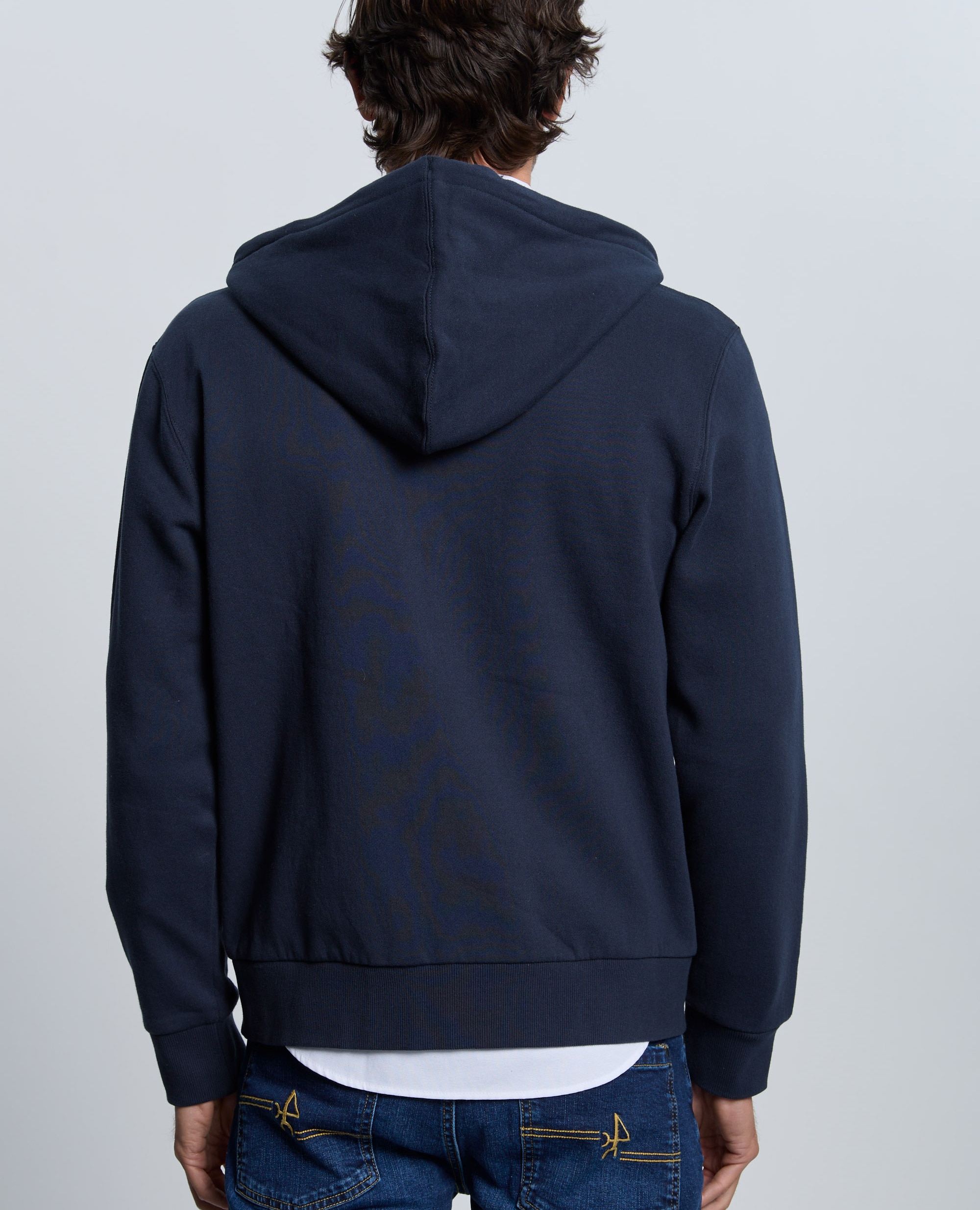 Sudadera de hombre de cierre con cremallera con capucha - Valecuatro - Azul marino Azul marino-2