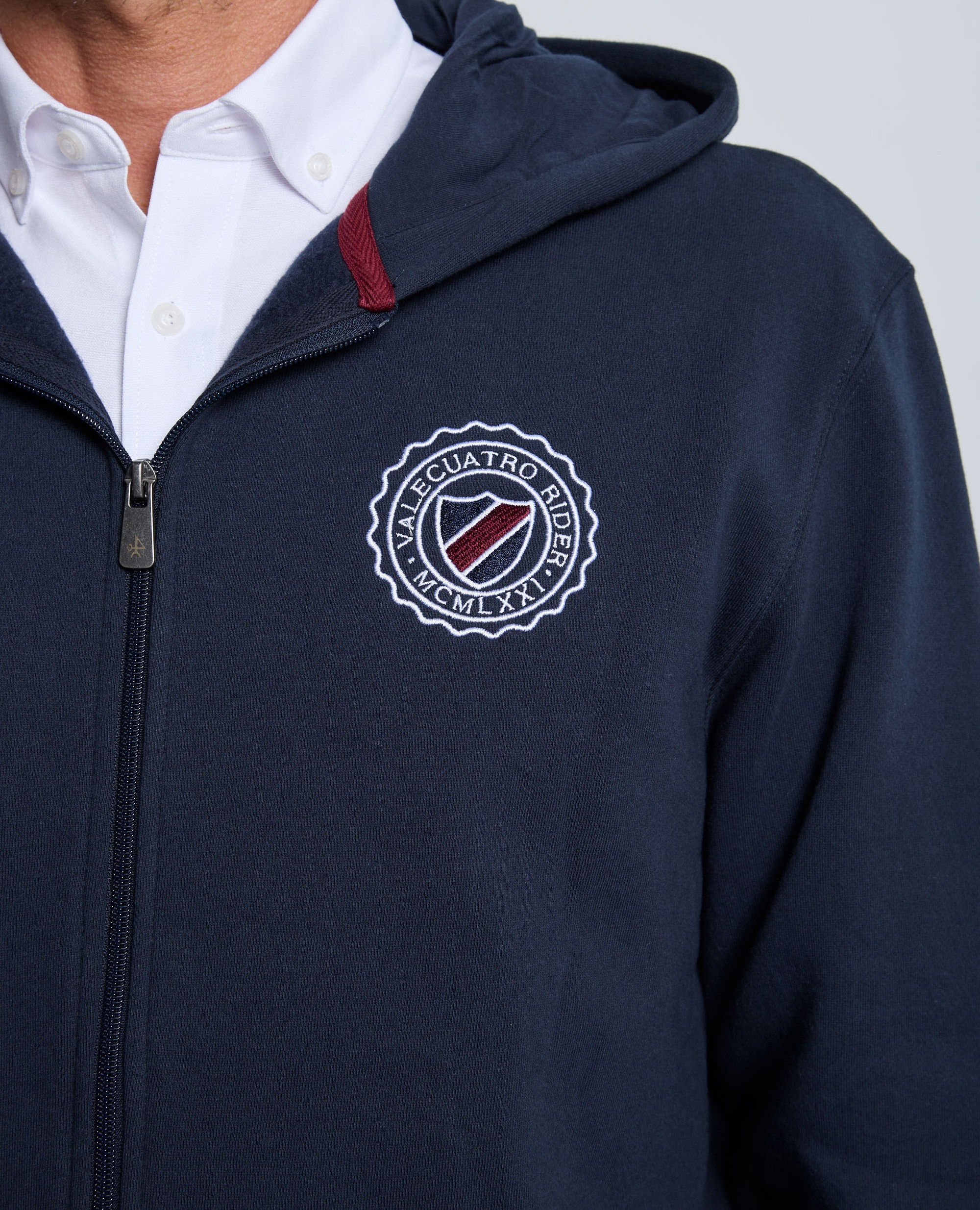 Sudadera de hombre de cierre con cremallera con capucha - Valecuatro - Azul marino Azul marino-6