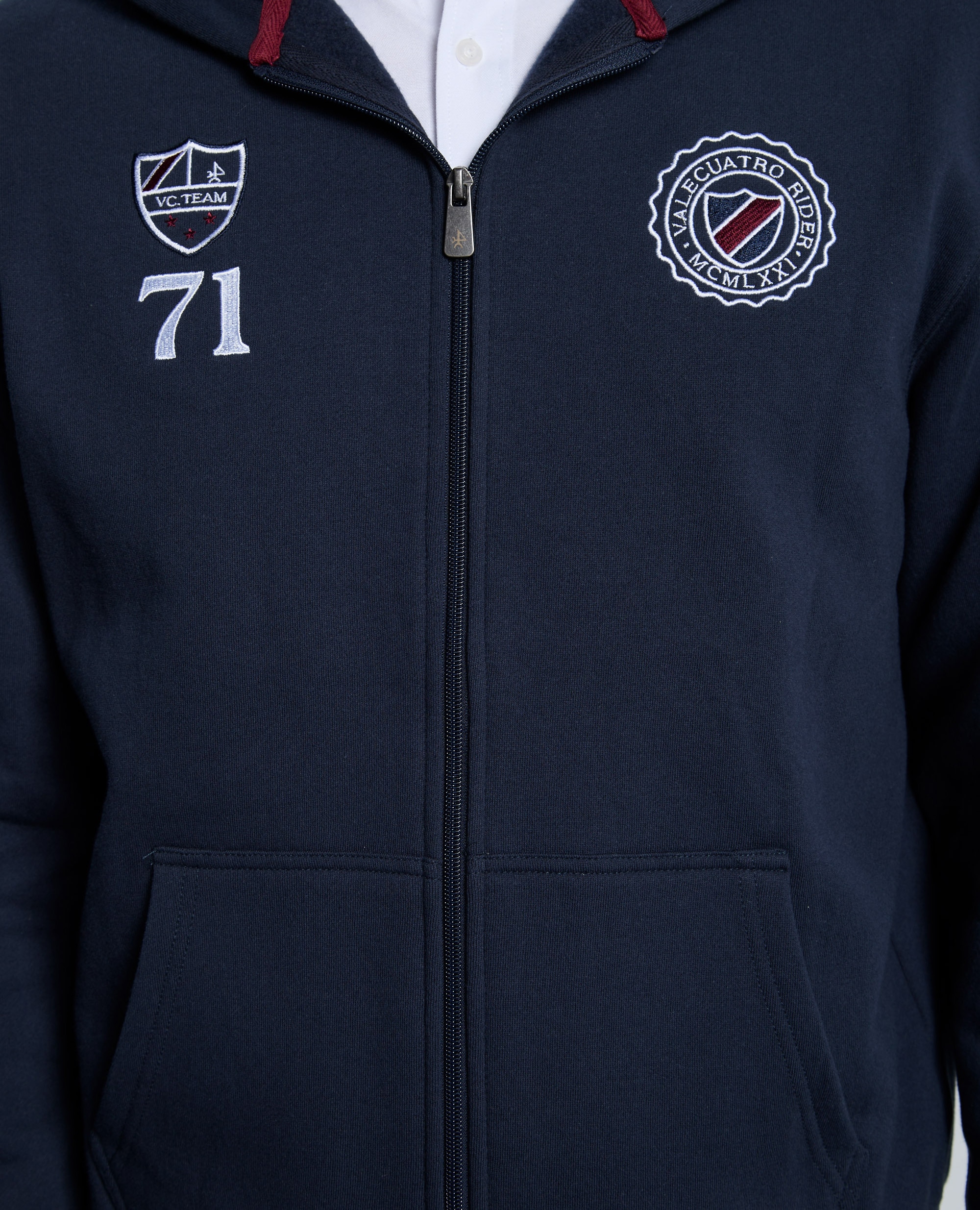 Sudadera de hombre de cierre con cremallera con capucha - Valecuatro - Azul marino Azul marino-8