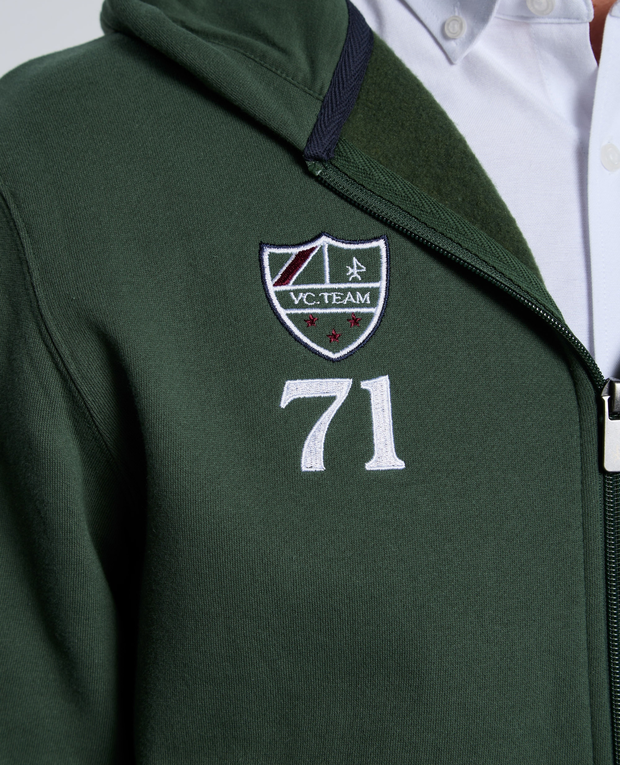 Sudadera de hombre de cierre con cremallera con capucha - Valecuatro - Verde oscuro Verde oscuro-6