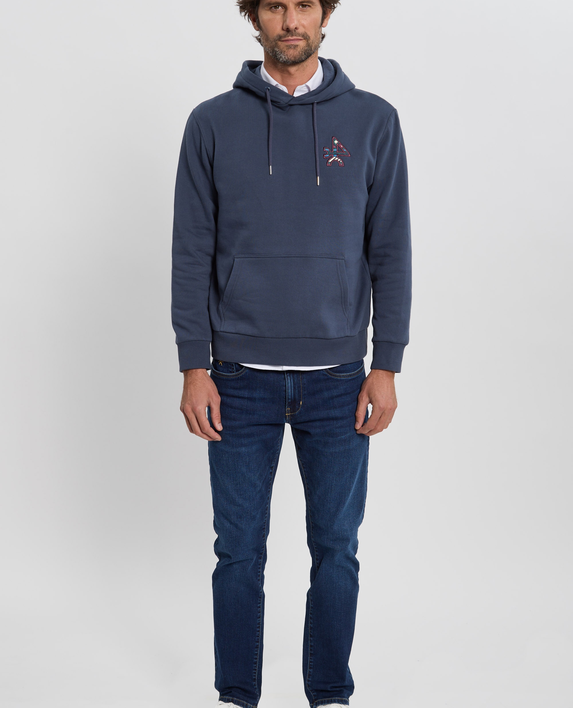 Sudadera de hombre con capucha - Valecuatro - Azul marino Azul marino-4