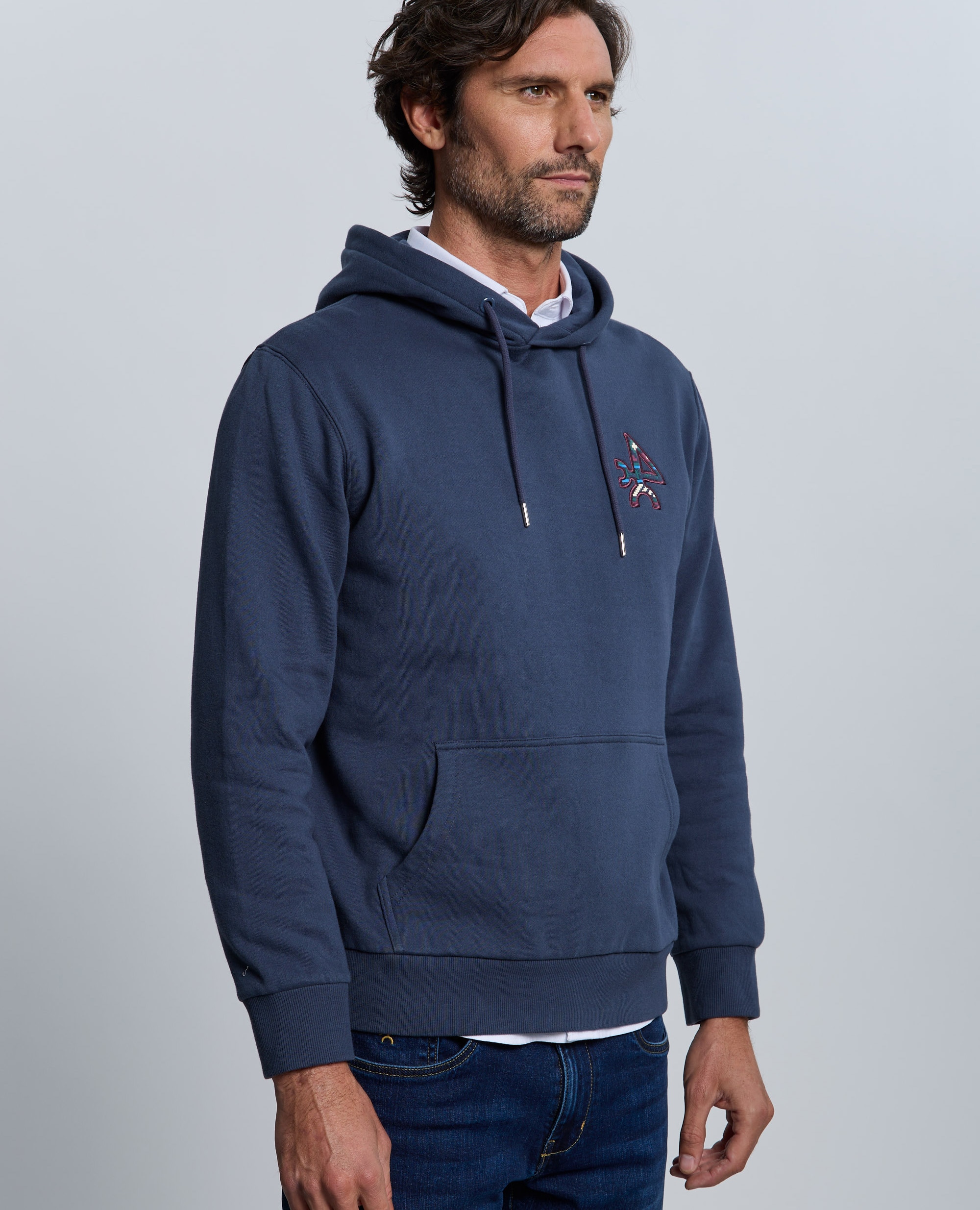 Sudadera de hombre con capucha - Valecuatro - Azul marino Azul marino-6