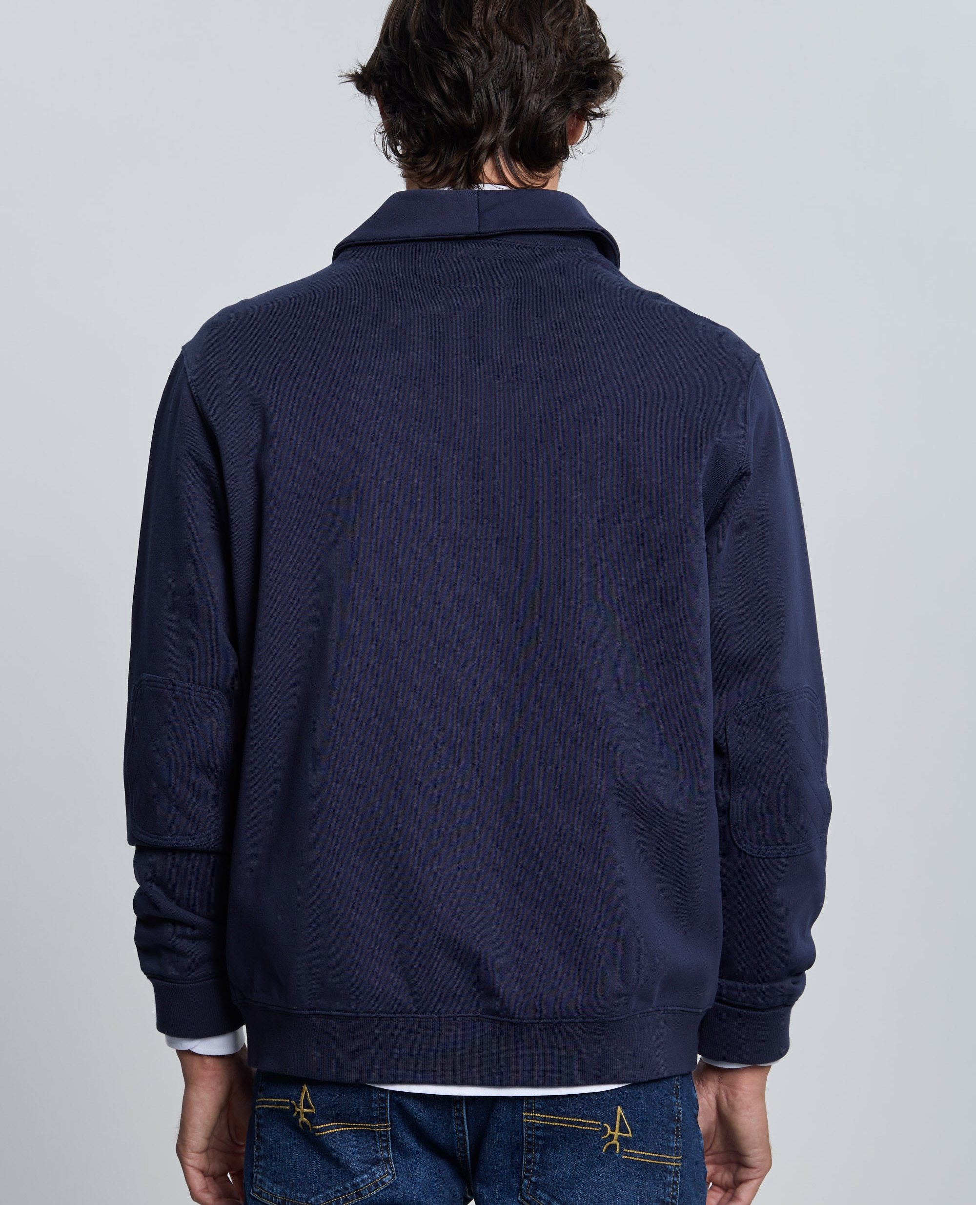 Sudadera de hombre de cierre con botones con cuello smokin - Valecuatro - Azul marino Azul marino-2