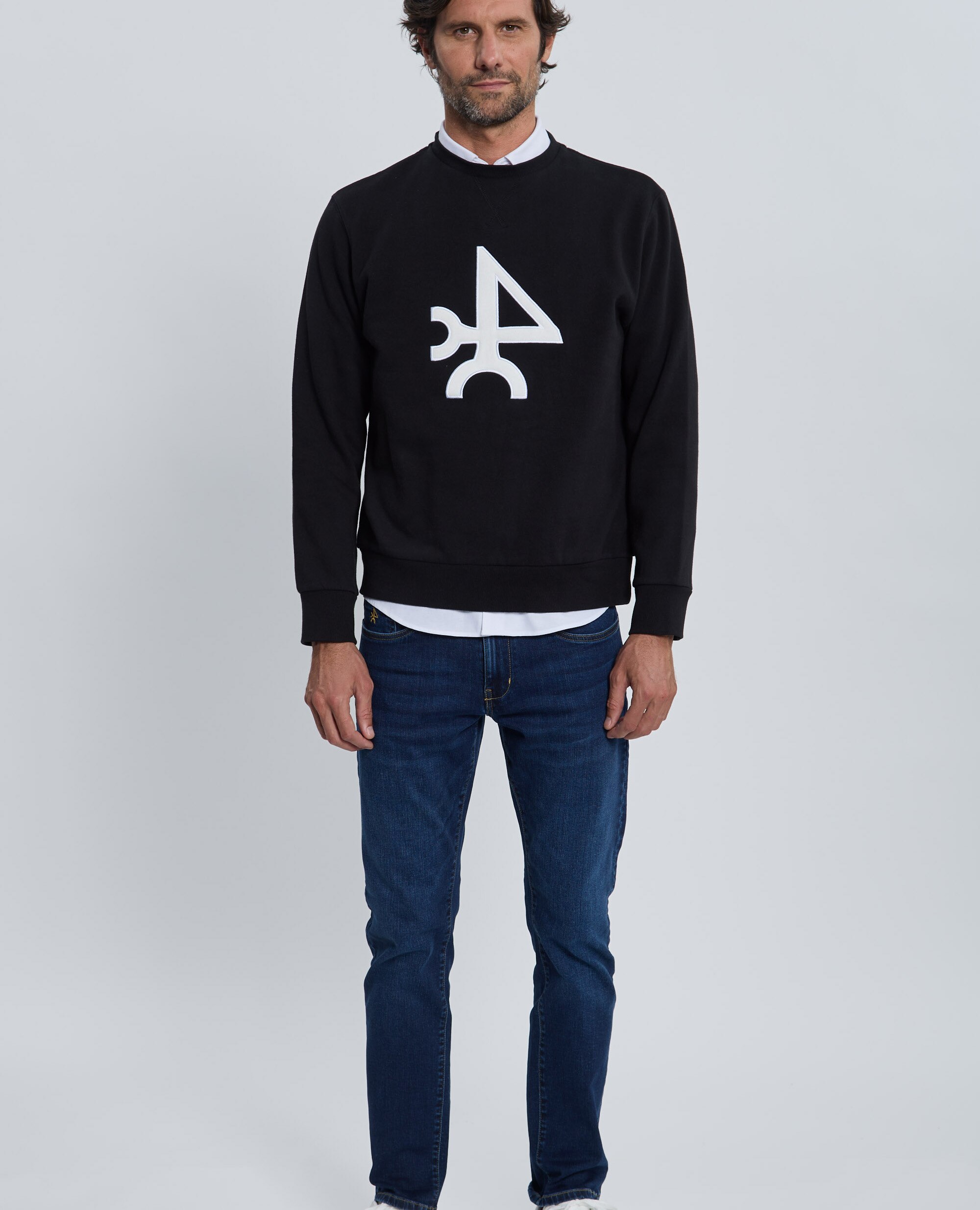 Sudadera de hombre con cuello redondo - Valecuatro - Negro Negro-4