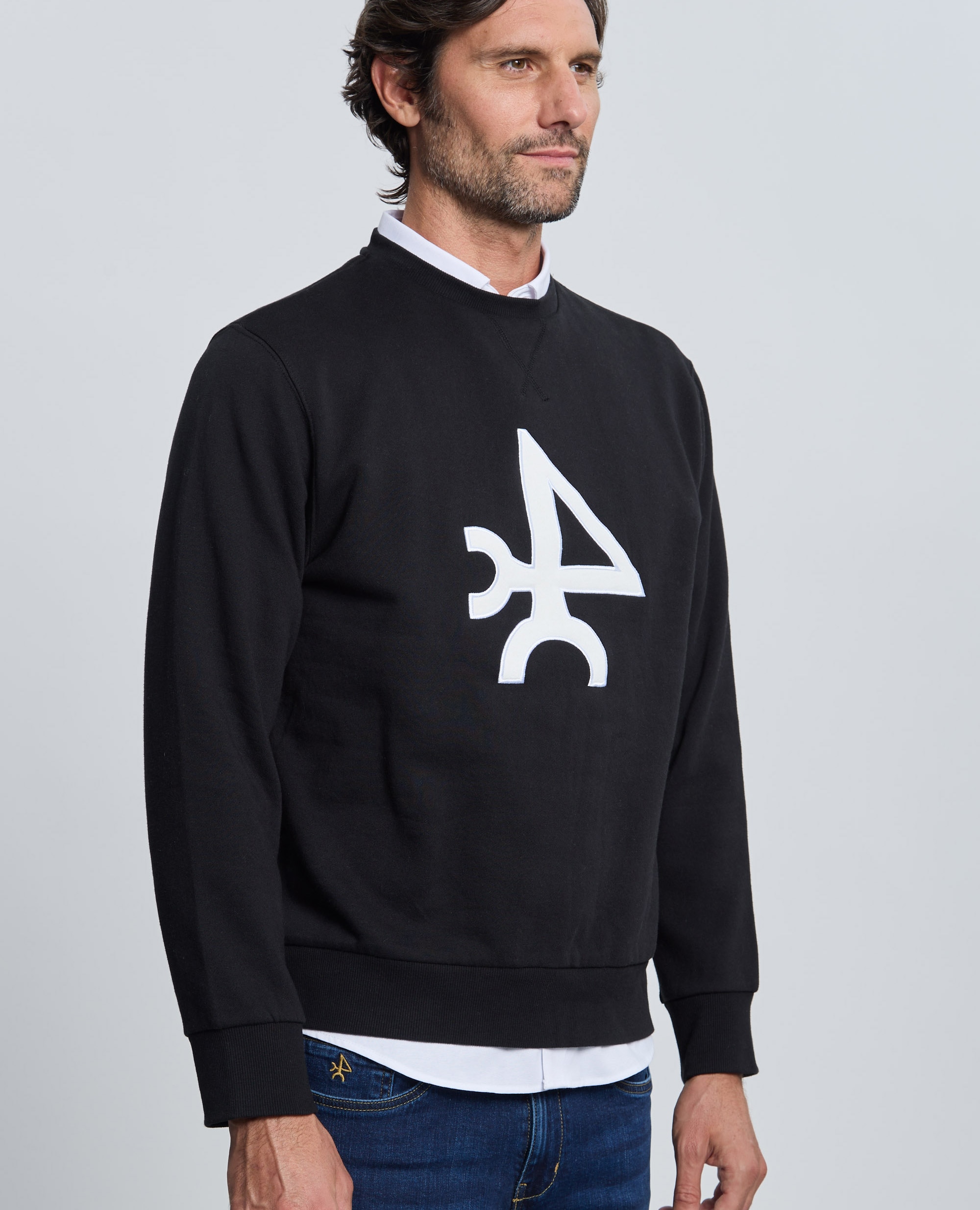 Sudadera de hombre con cuello redondo - Valecuatro - Negro Negro-5
