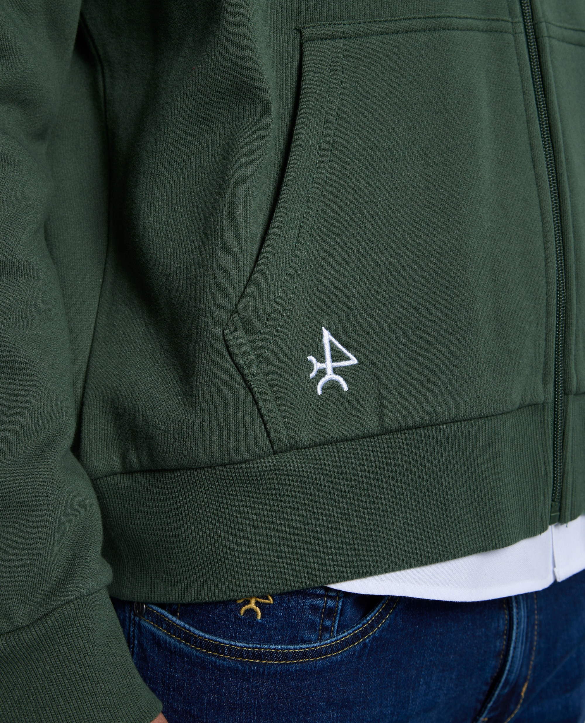 Sudadera de hombre de cierre con cremallera con capucha - Valecuatro - Verde oscuro Verde oscuro-9