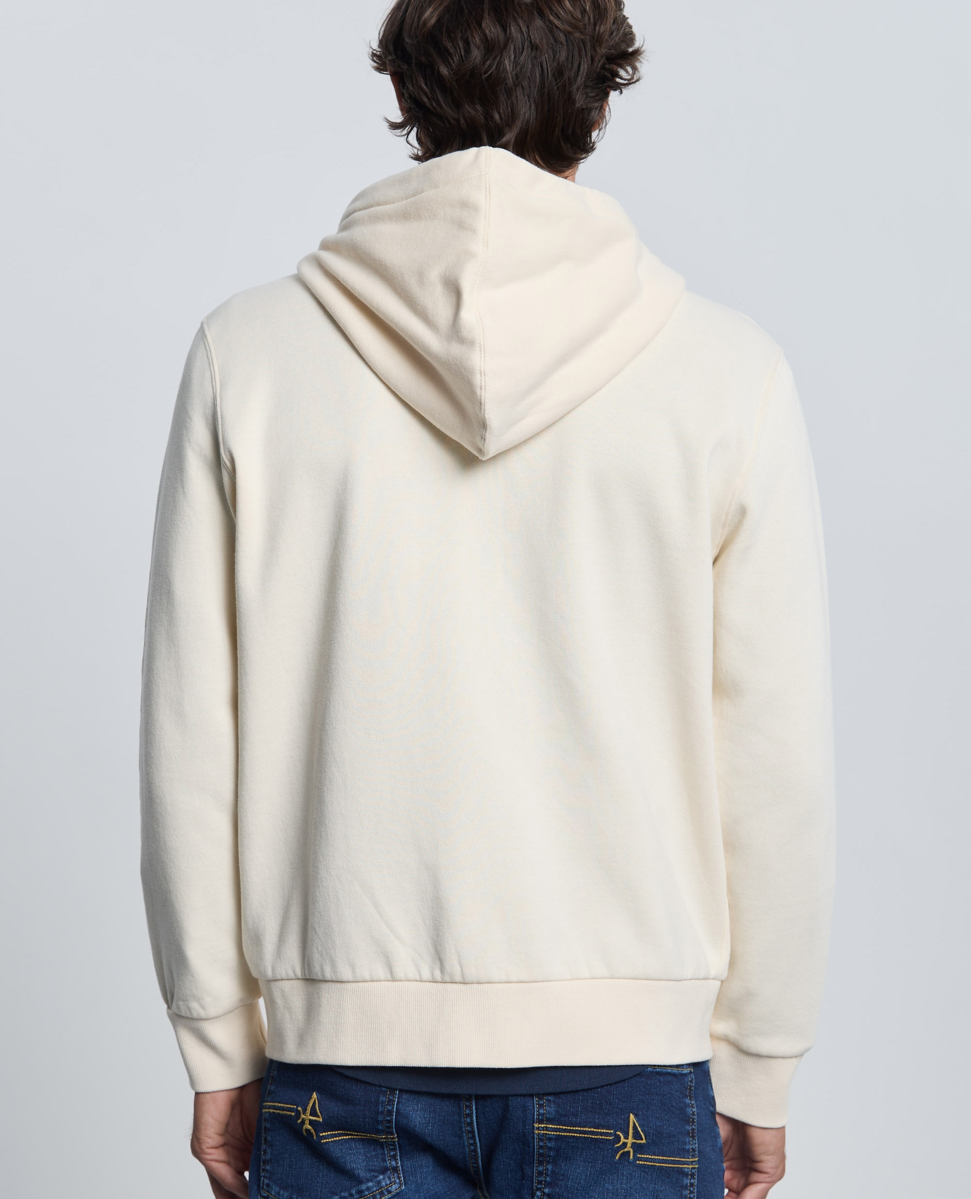 Sudadera de hombre de cierre con cremallera con capucha - Valecuatro - Blanco roto Blanco roto-2