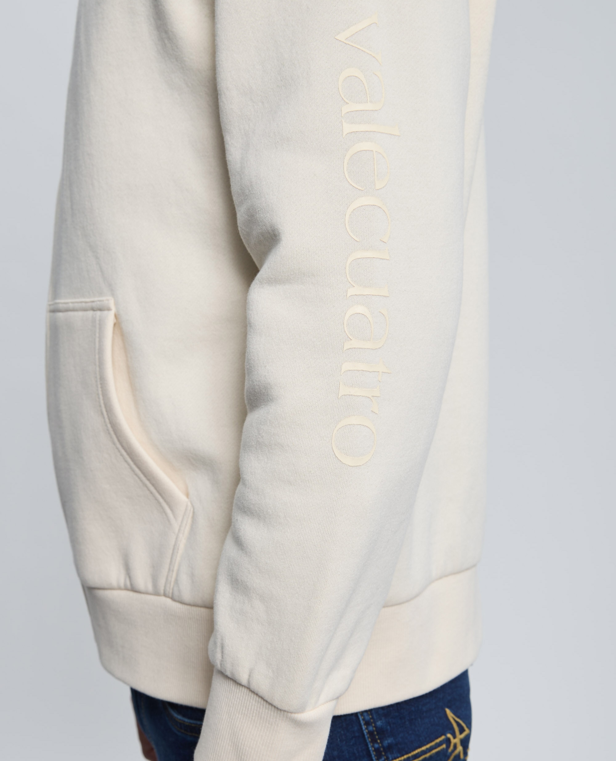 Sudadera de hombre de cierre con cremallera con capucha - Valecuatro - Blanco roto Blanco roto-9