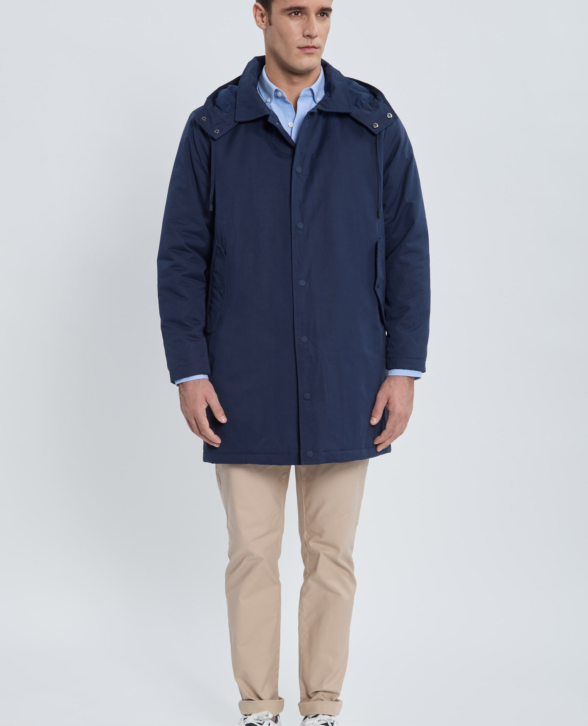 Parka de hombre con capucha - Valecuatro - Azul marino Azul marino-4