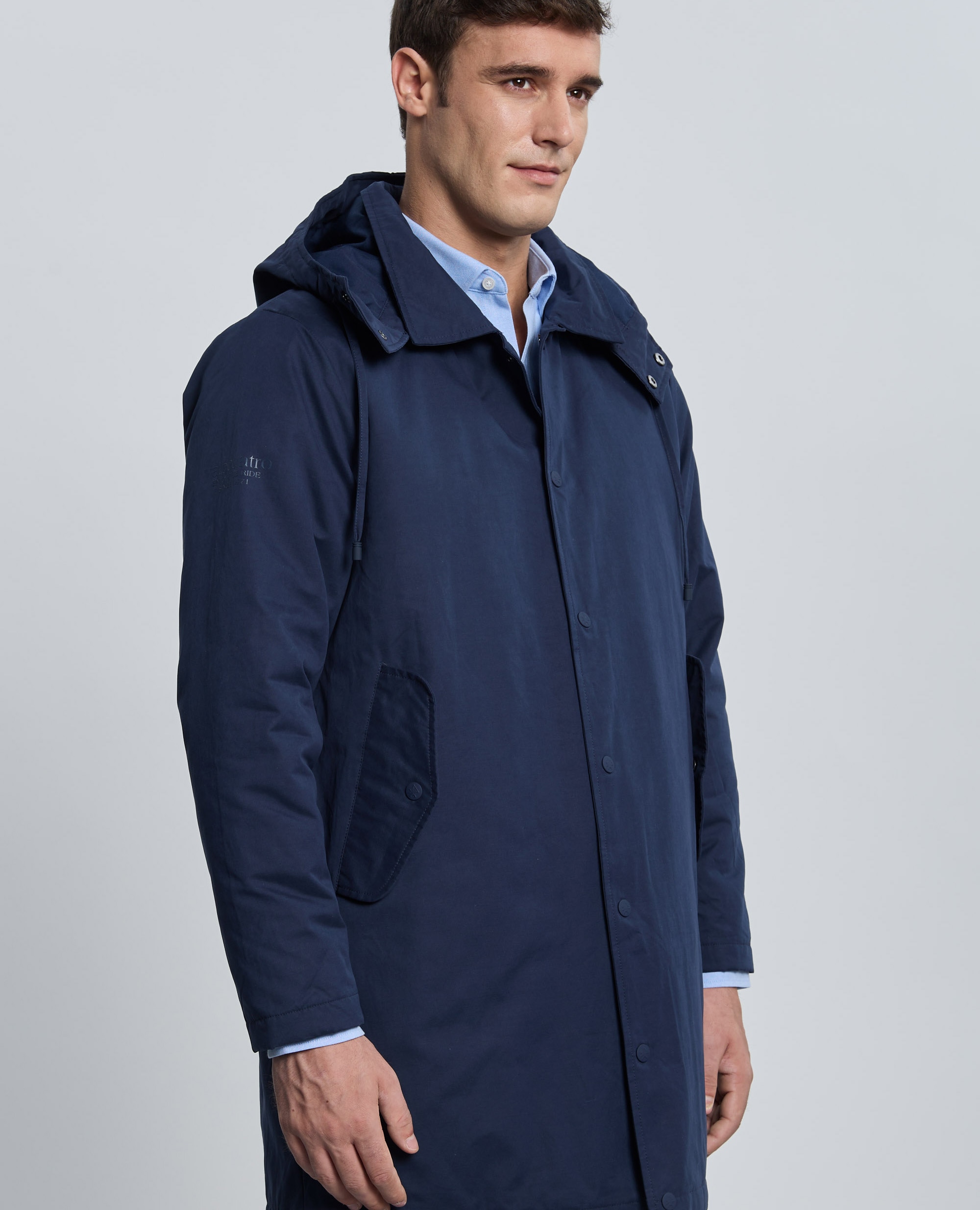Parka de hombre con capucha - Valecuatro - Azul marino Azul marino-5