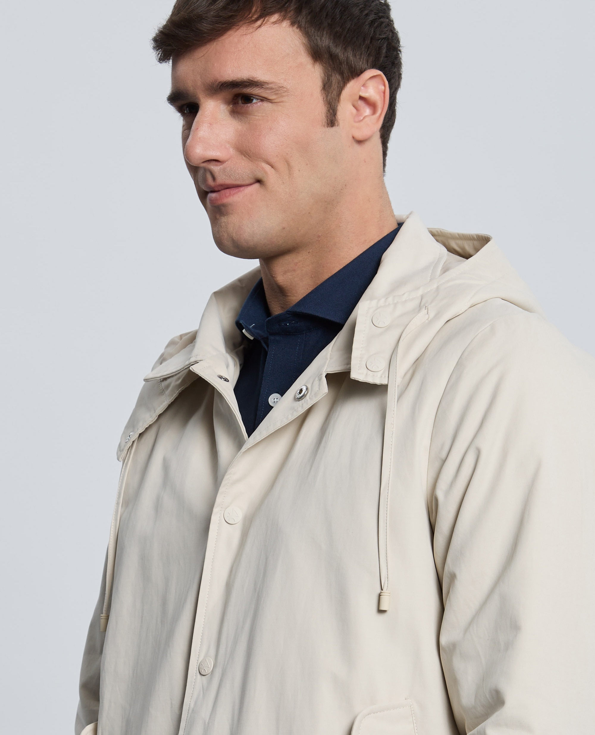 Parka de hombre con capucha - Valecuatro - Blanco roto Blanco roto-3