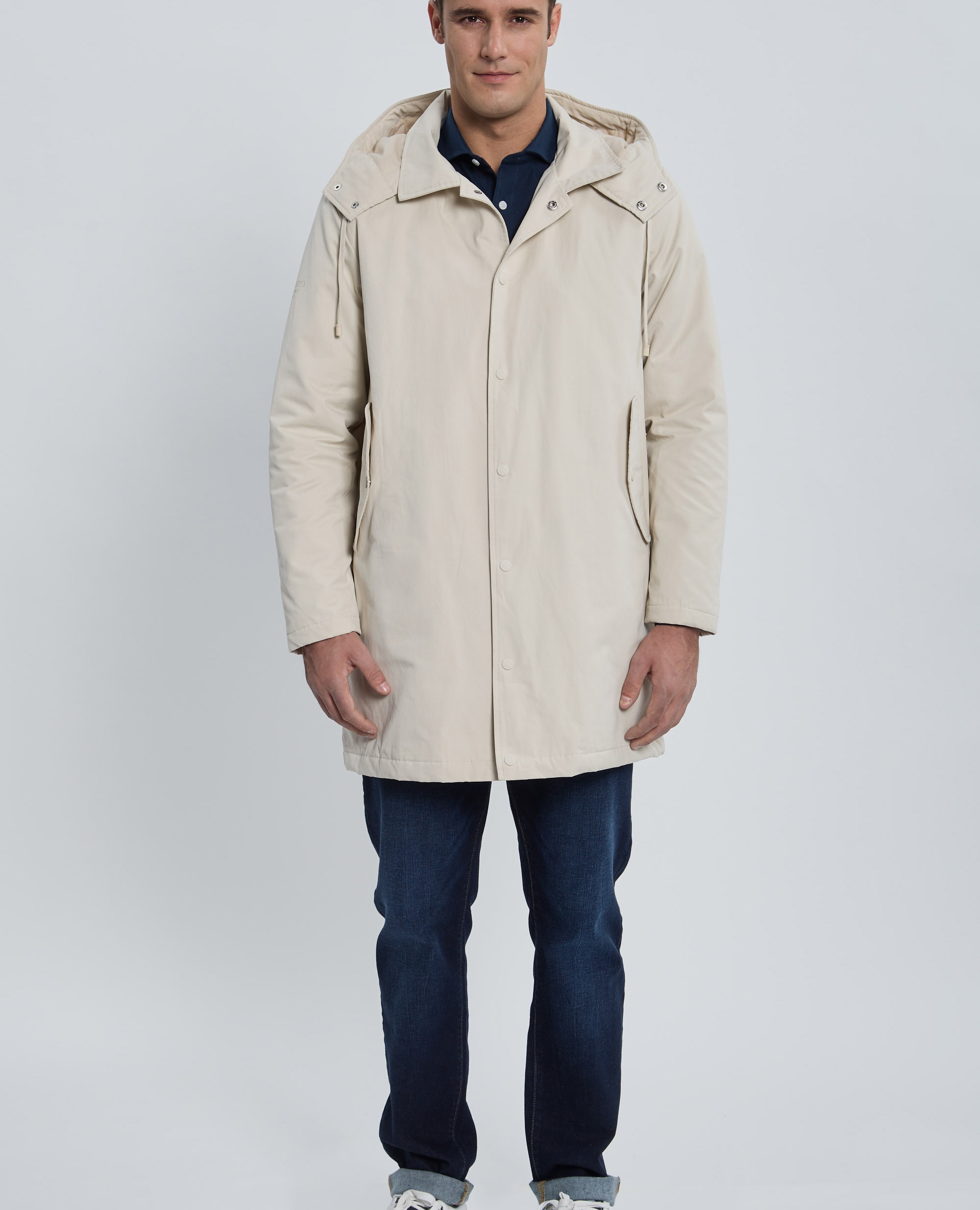 Parka de hombre con capucha - Valecuatro - Blanco roto Blanco roto-4