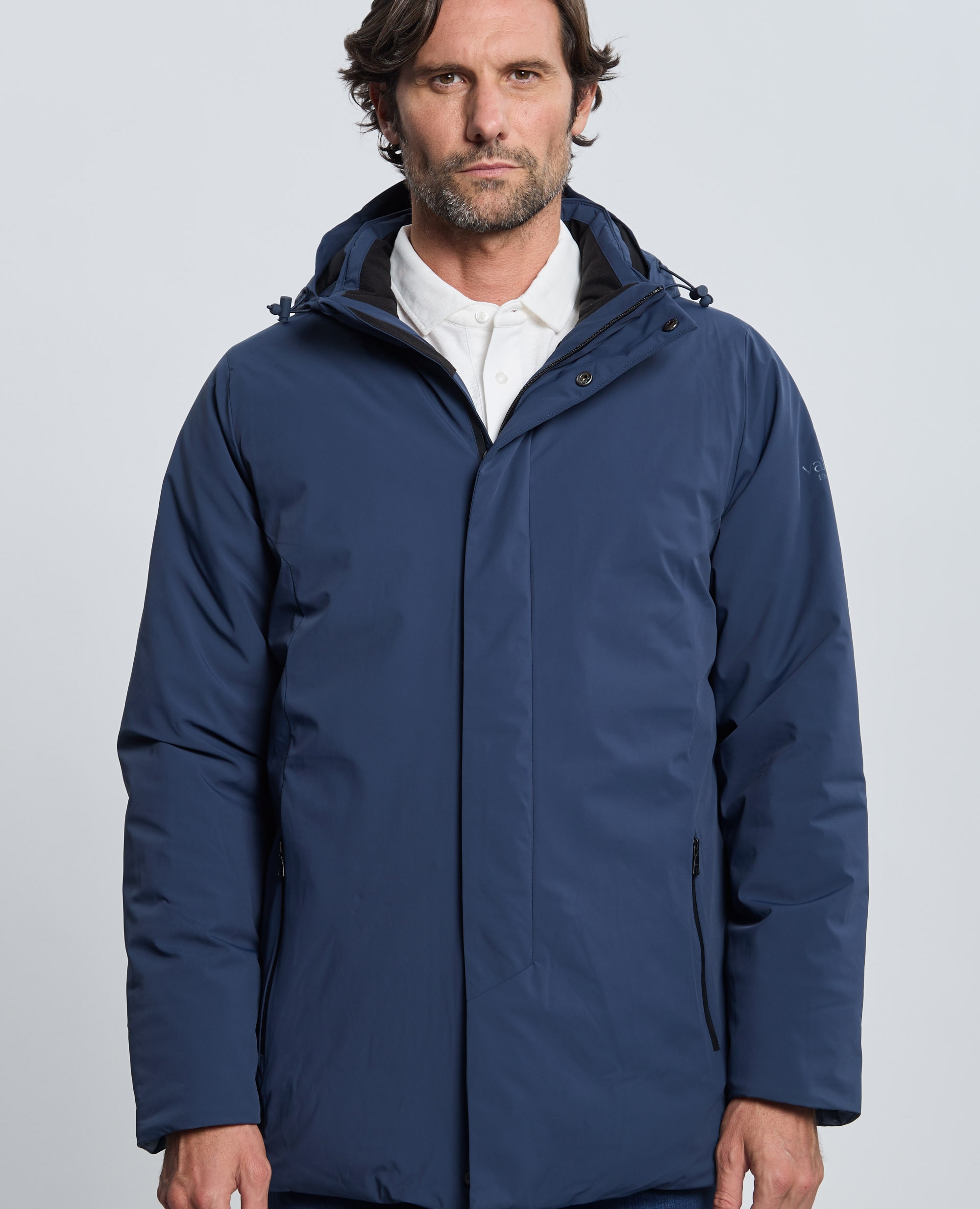 Imagen 0 de Abrigo parka de hombre acolchado con capucha Azul marino