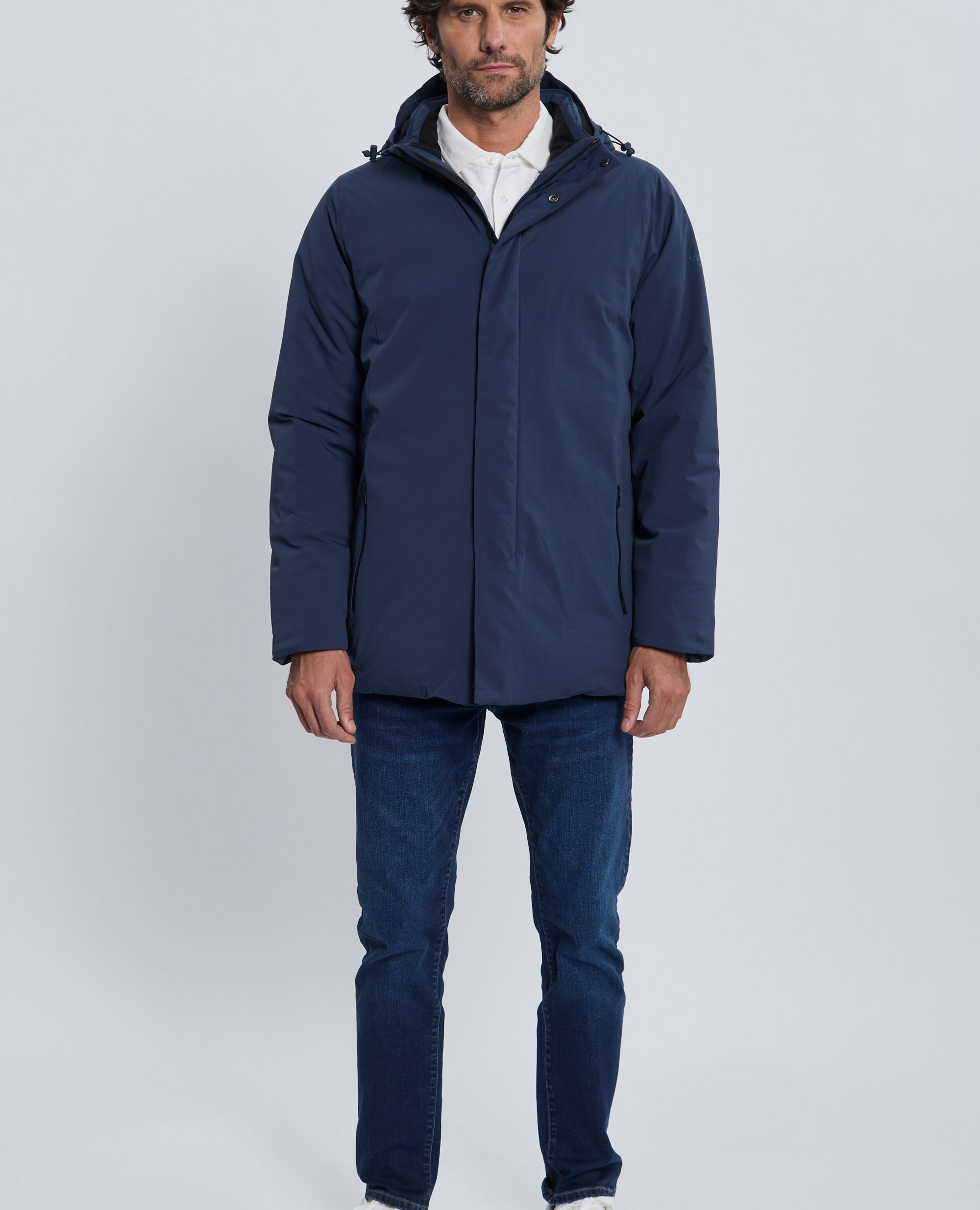 Abrigo parka de hombre acolchado con capucha - Valecuatro - Azul marino Azul marino-4