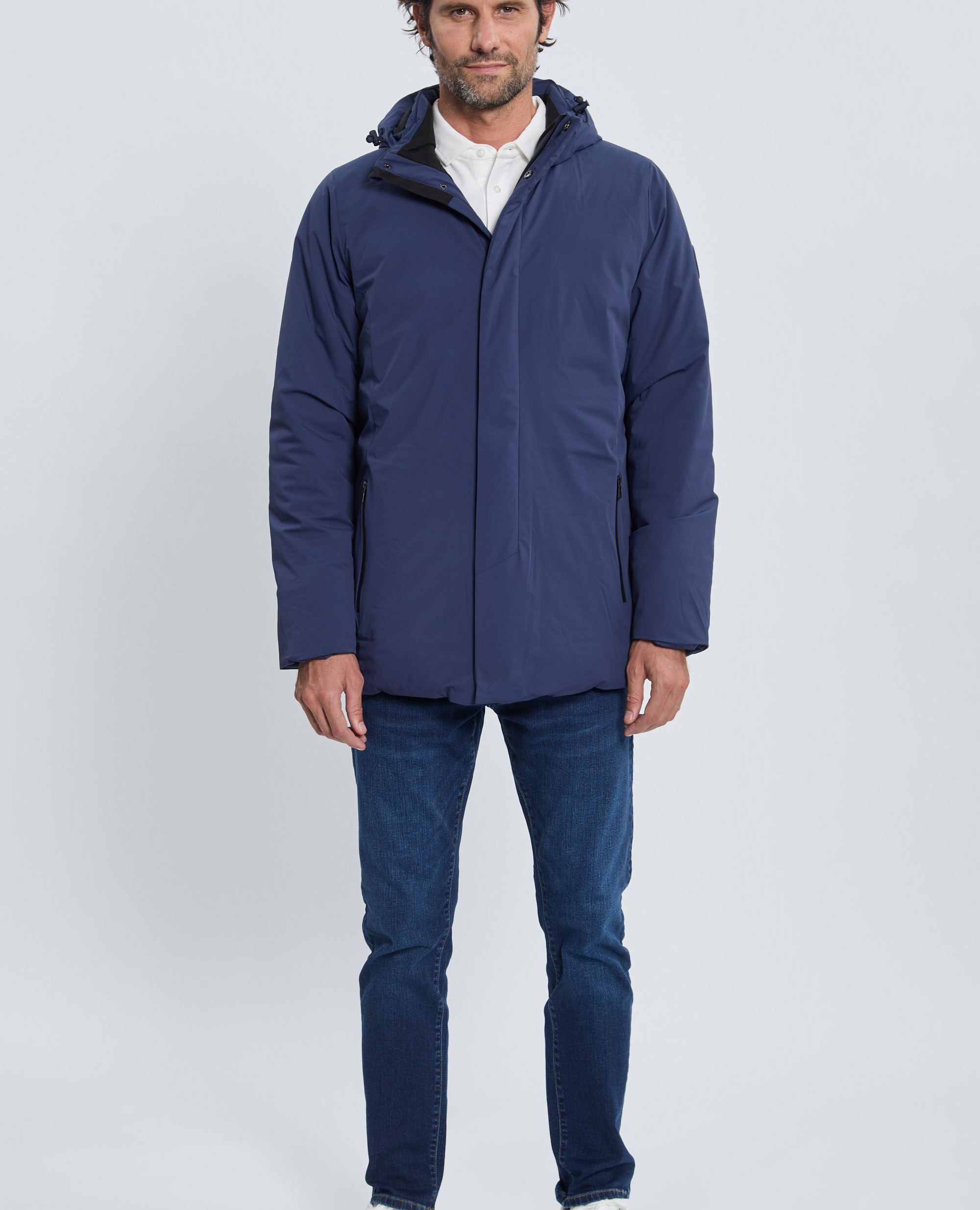 Abrigo parka de hombre acolchado con capucha - Valecuatro - Azul marino Azul marino-4