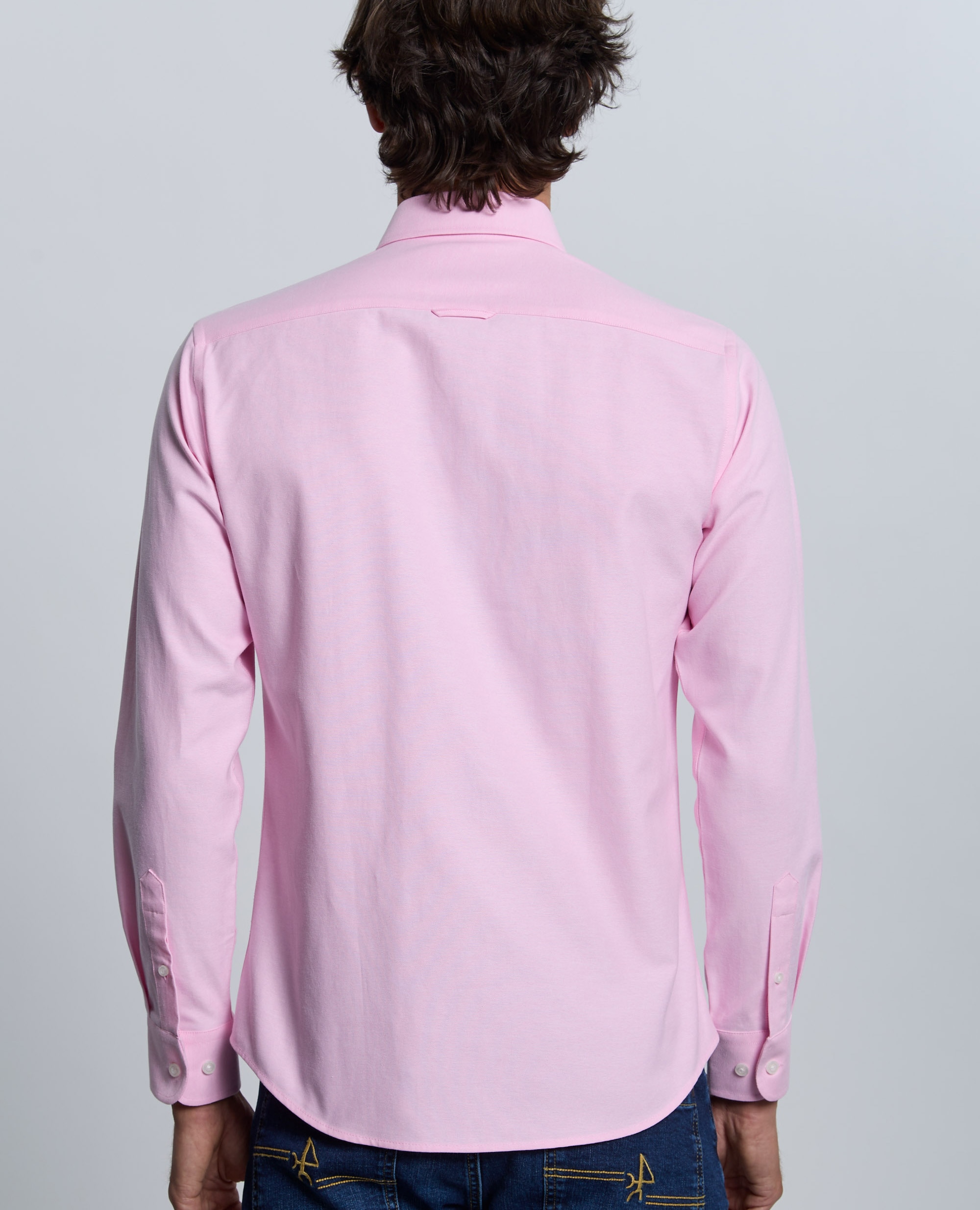 Camisa oxford de hombre corte classic lisa - Valecuatro - Azul claro Rosa claro-2