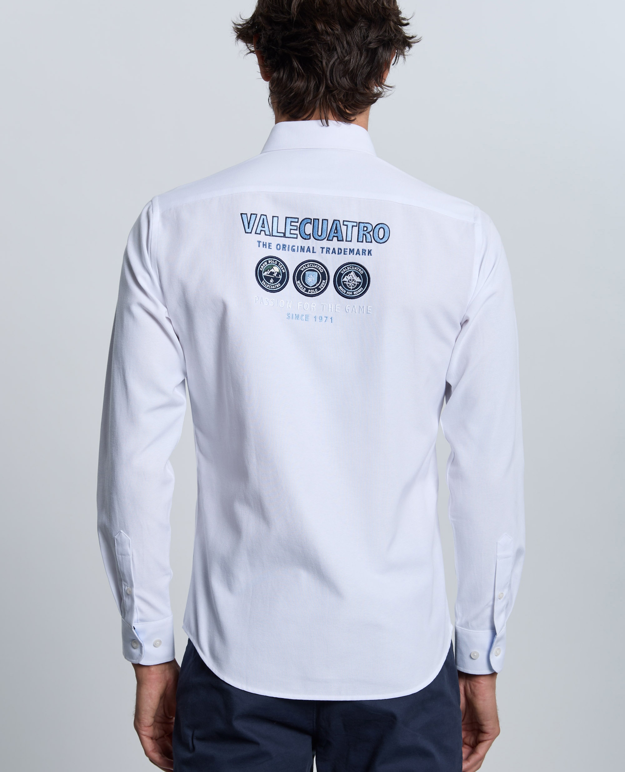 Camisa oxford de hombre corte classic multiestampada - Valecuatro - Blanco Blanco-2