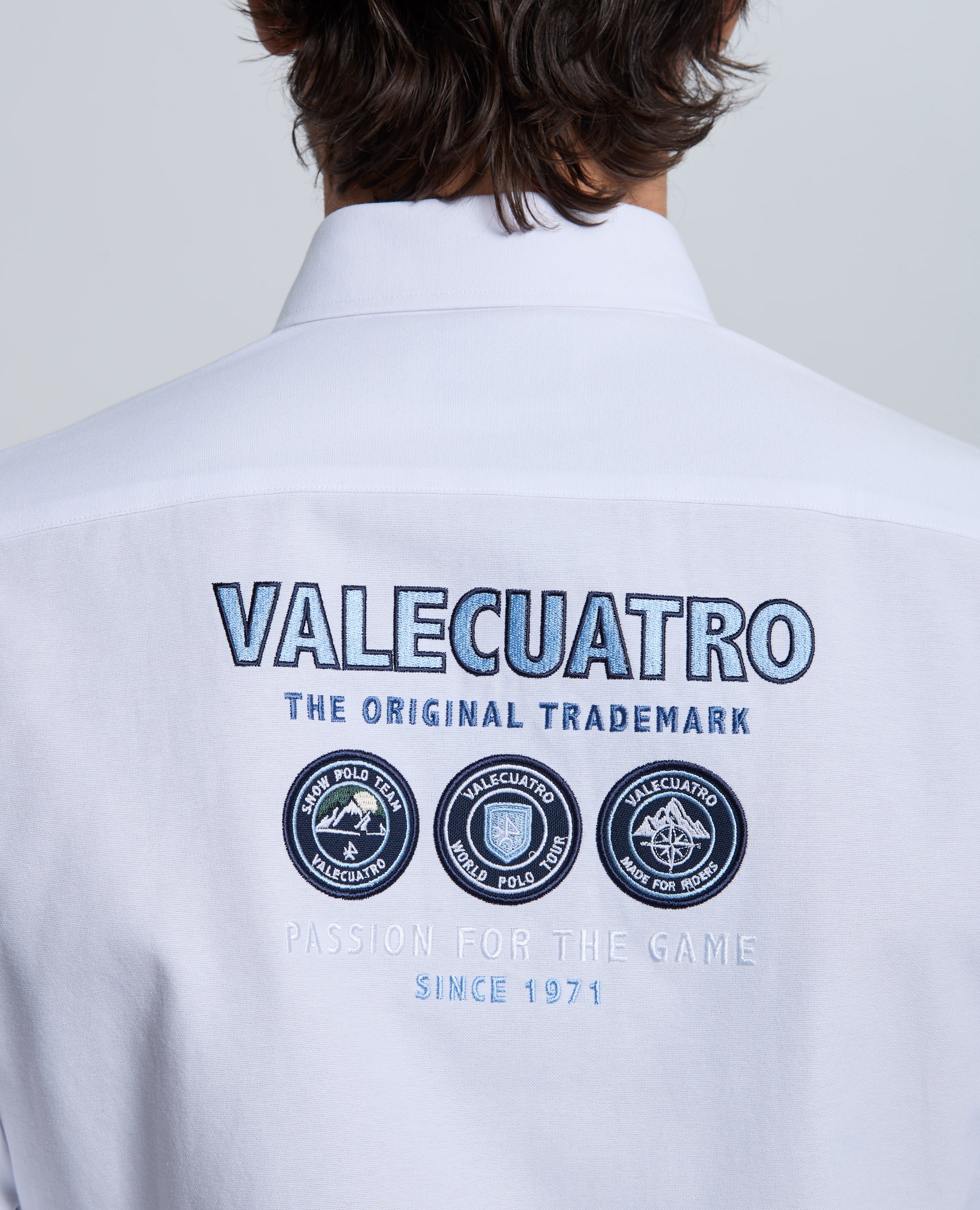Camisa oxford de hombre corte classic multiestampada - Valecuatro - Blanco Blanco-6