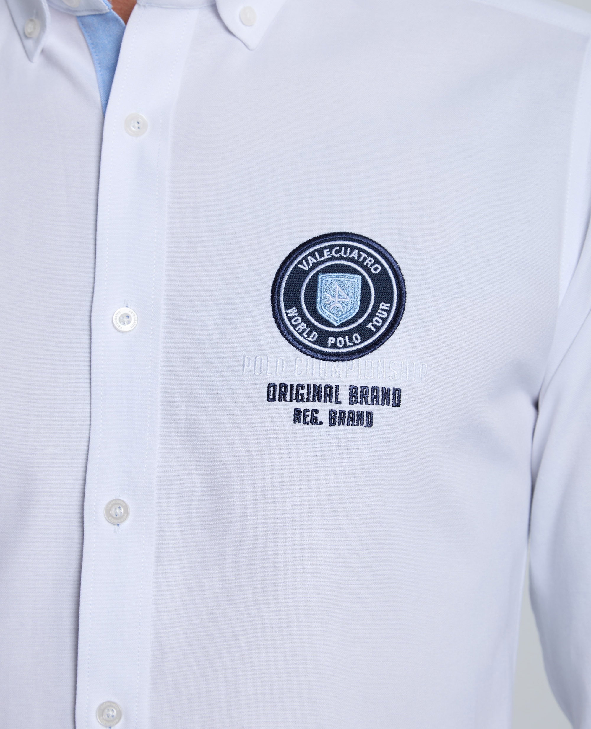 Camisa oxford de hombre corte classic multiestampada - Valecuatro - Blanco Blanco-7