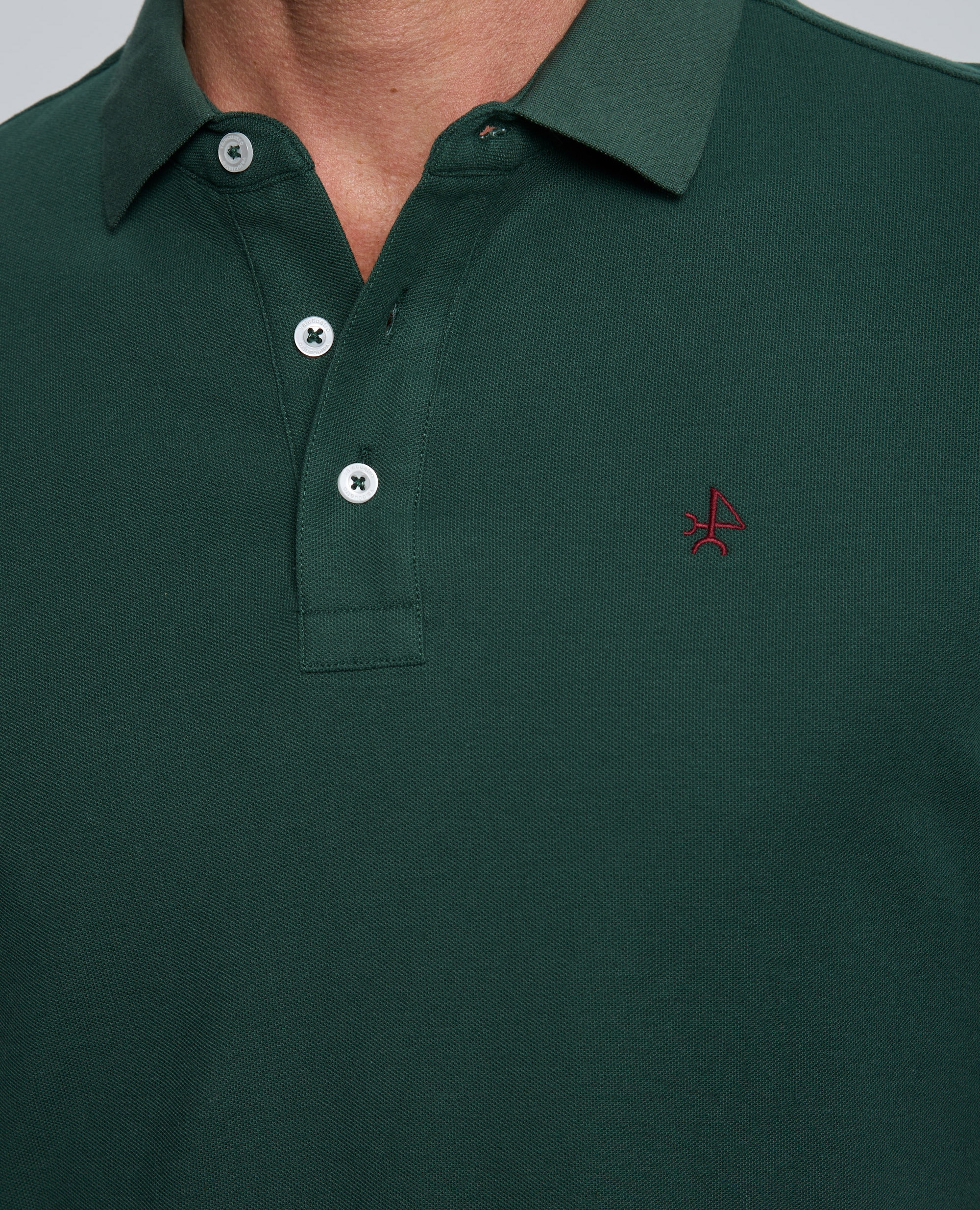 Polo de piqué de hombre corte classic manga larga - Valecuatro - Verde oscuro Verde oscuro-5