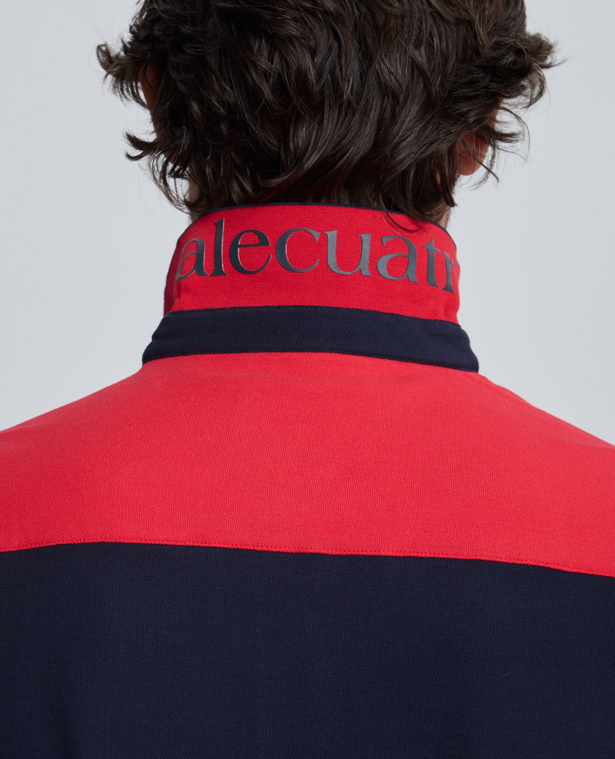 Polo de piqué de hombre corte classic manga larga multiestampado - Valecuatro - Azul marino Azul marino-5