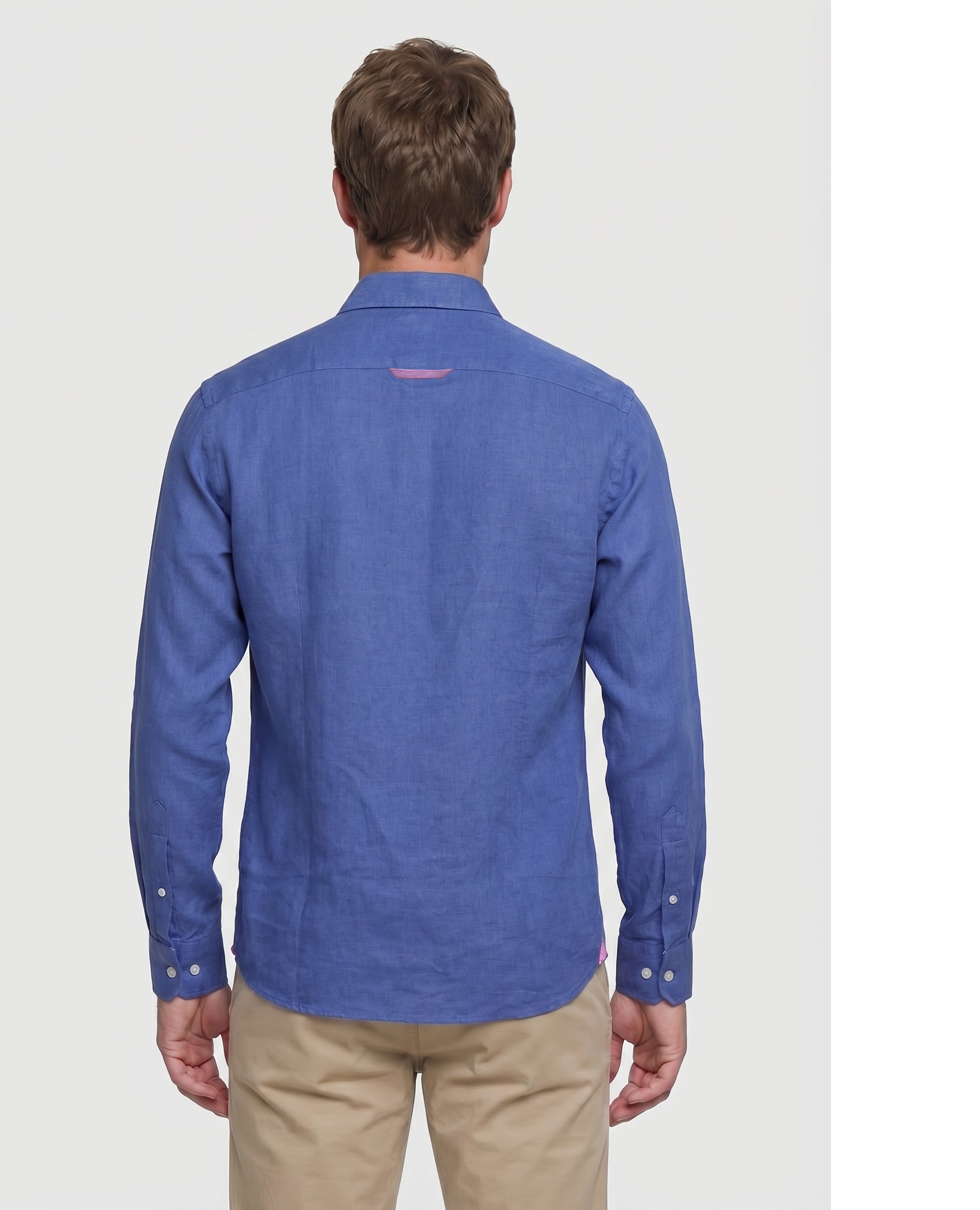 Imagen 2 de Camisa lino de hombre corte classic lisa - Valecuatro - Azul marino Azul marino