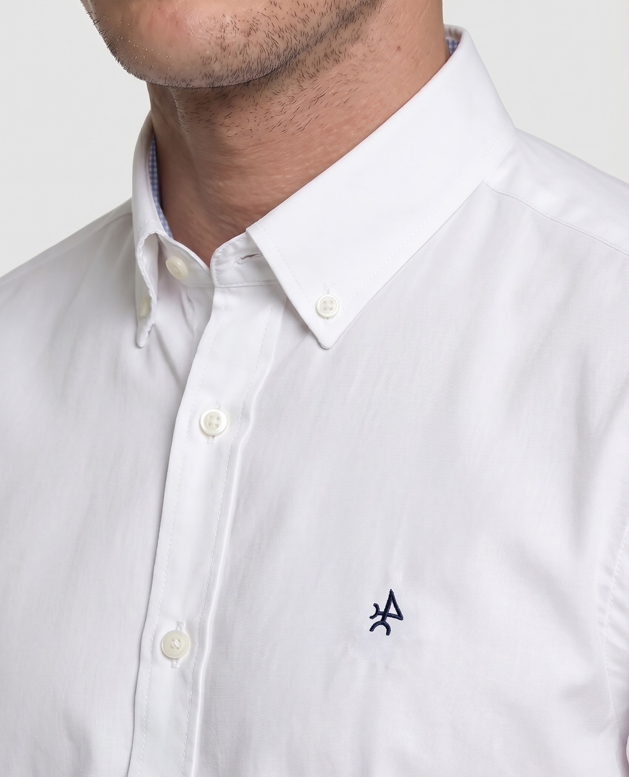 Camisa popelín de hombre corte classic lisa - Valecuatro - Blanco Blanco-3