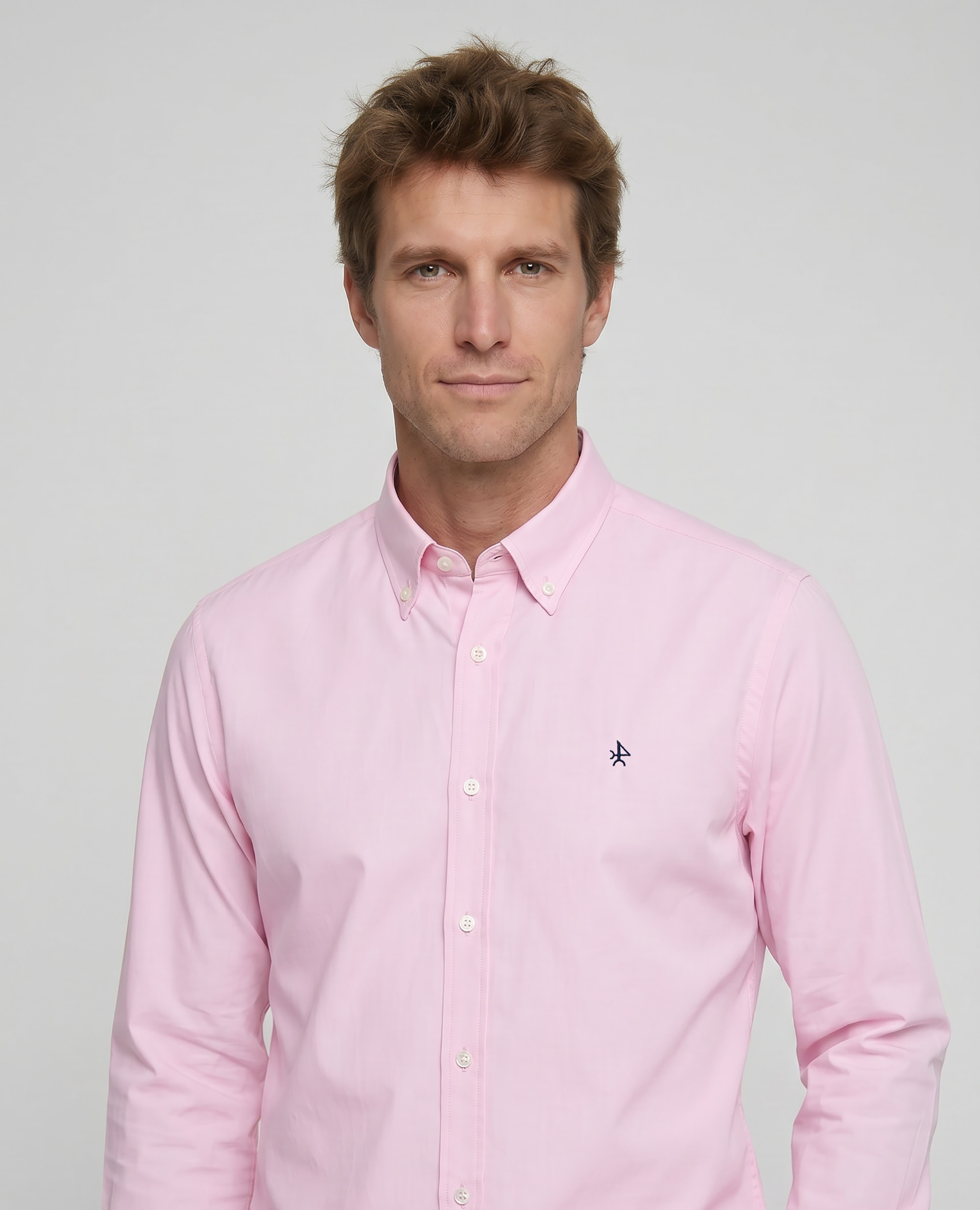 Camisa popelín de hombre corte classic lisa - Valecuatro - Rosa Rosa-3