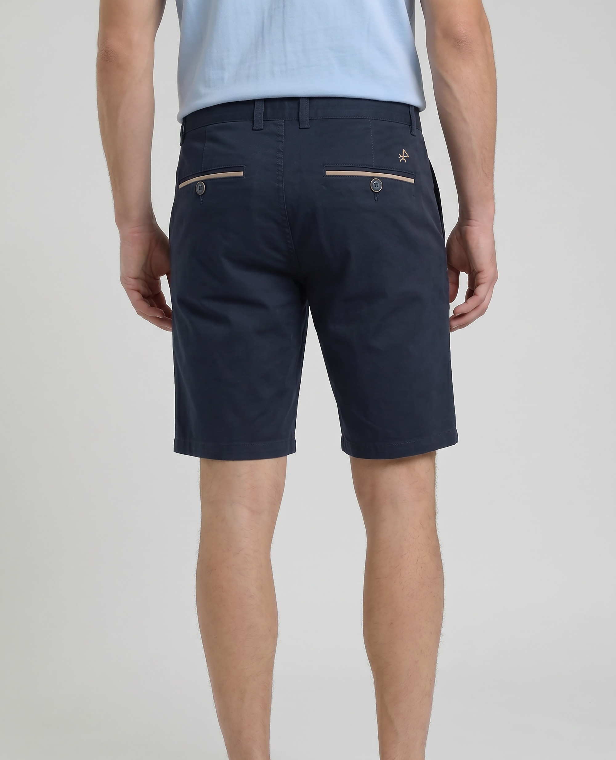 Pantalón corto chino de hombre liso - Valecuatro - Azul marino Azul marino-3